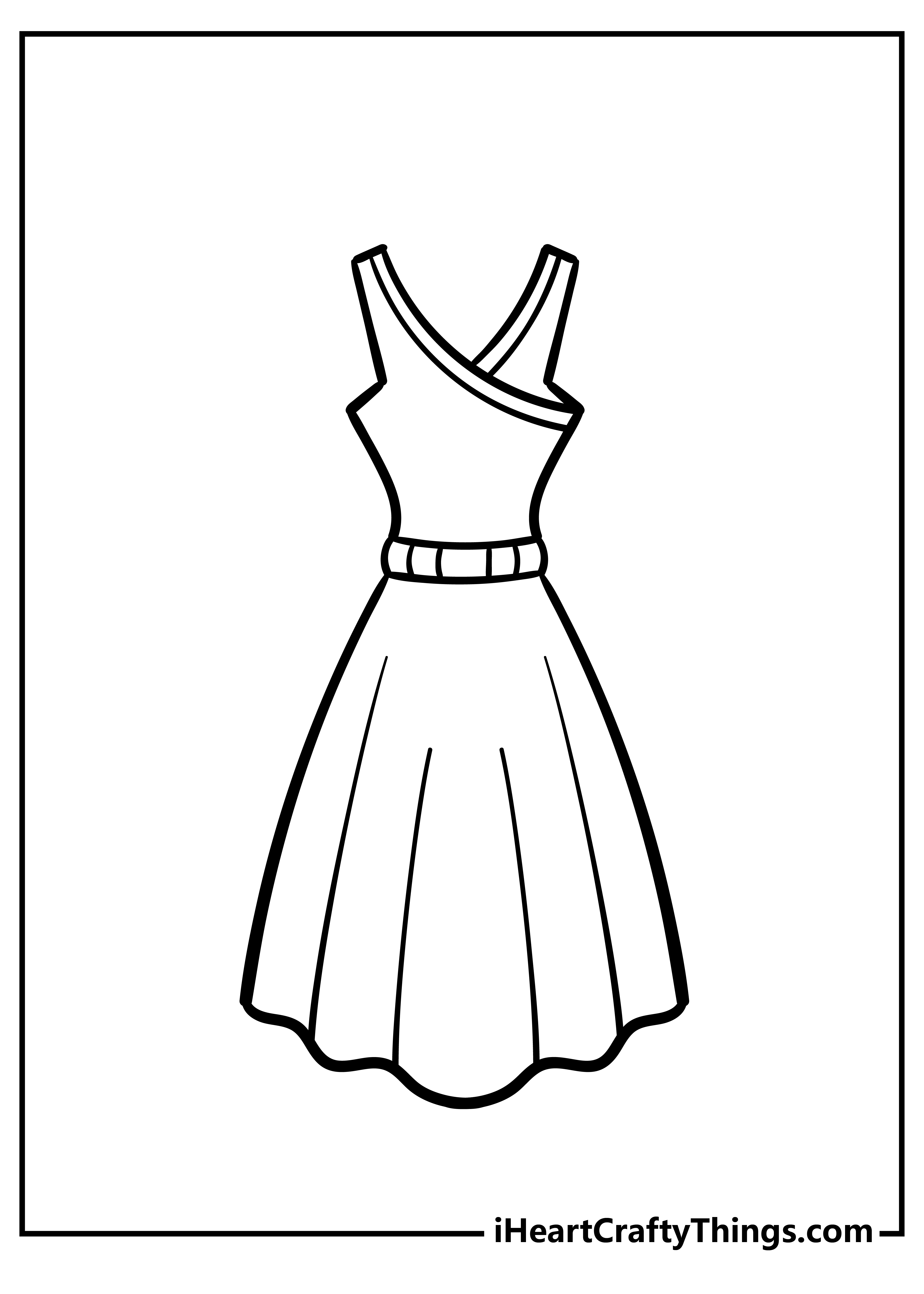 dress templates coloring pages