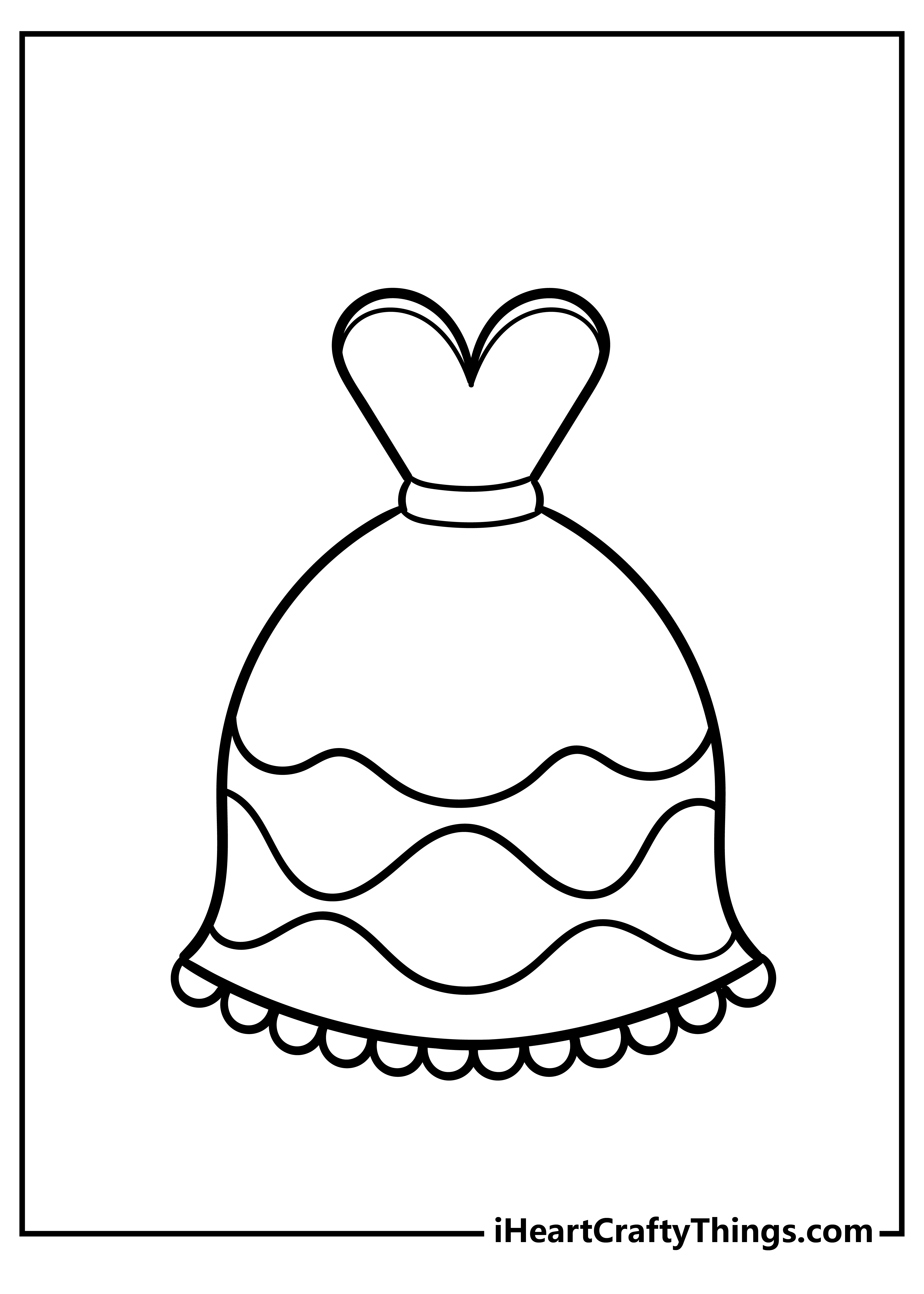 Dress Coloring Pages for adults free printable