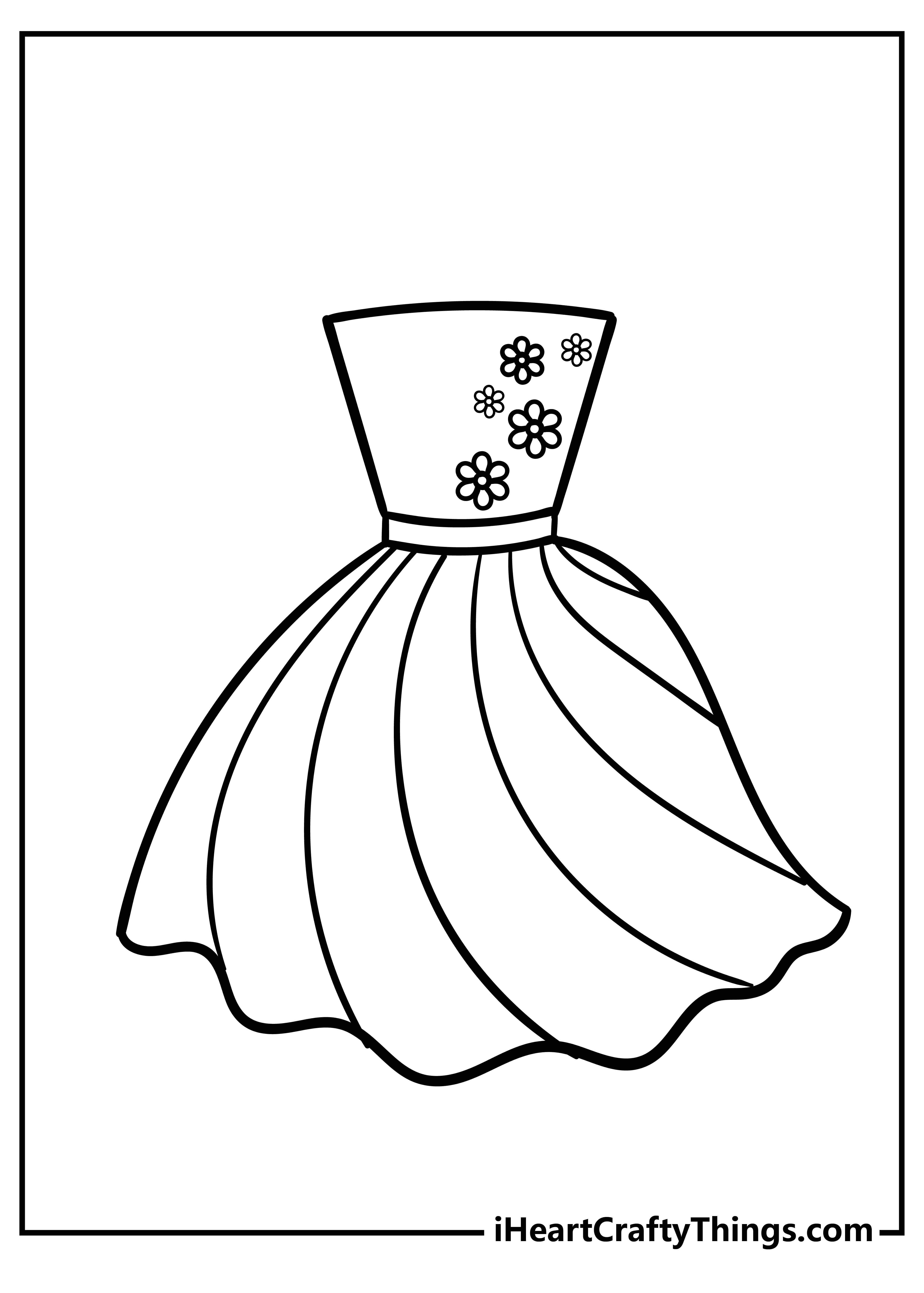 Dress Coloring Pages for adults free printable