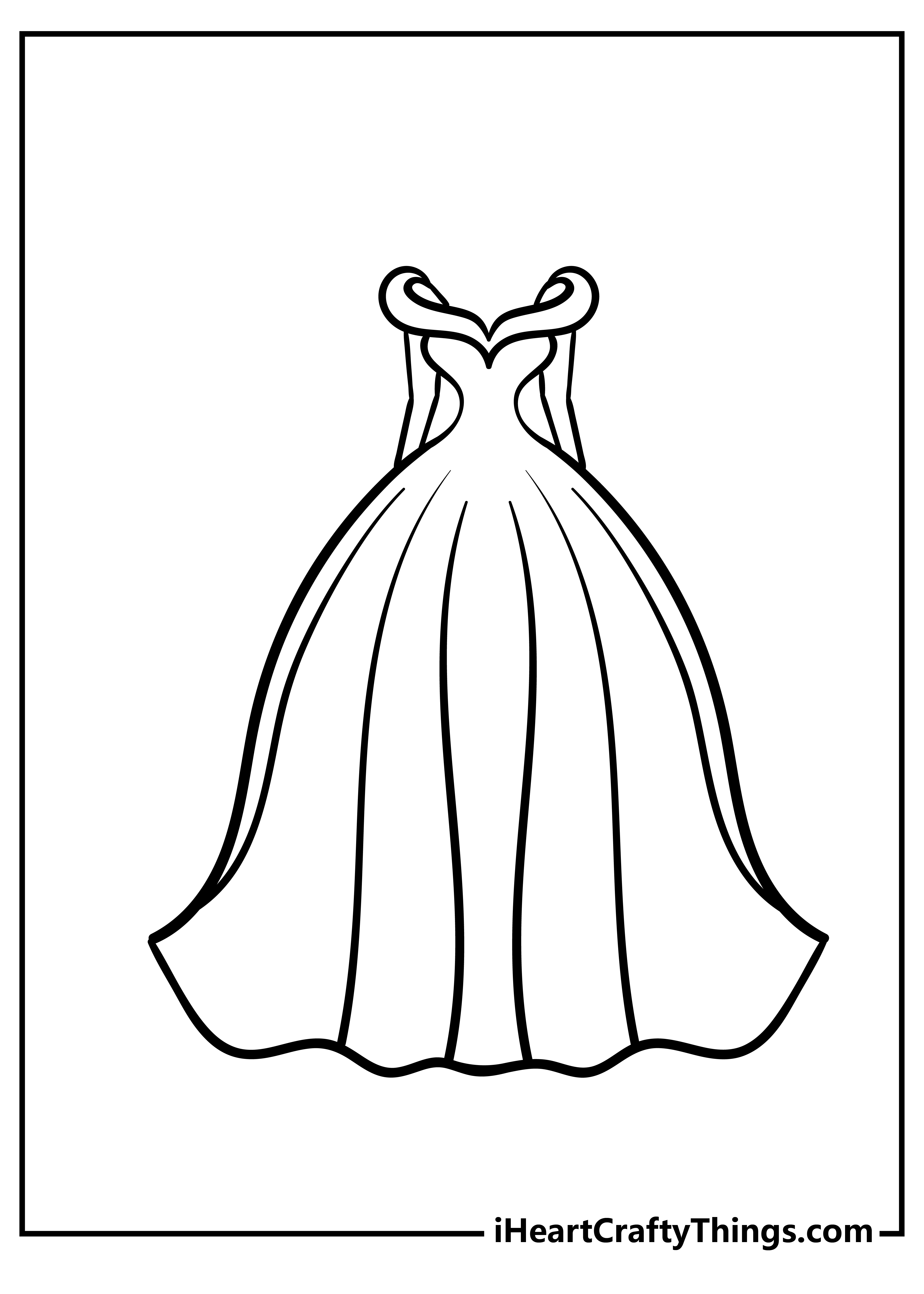 Dress Coloring Pages for preschoolers free printable