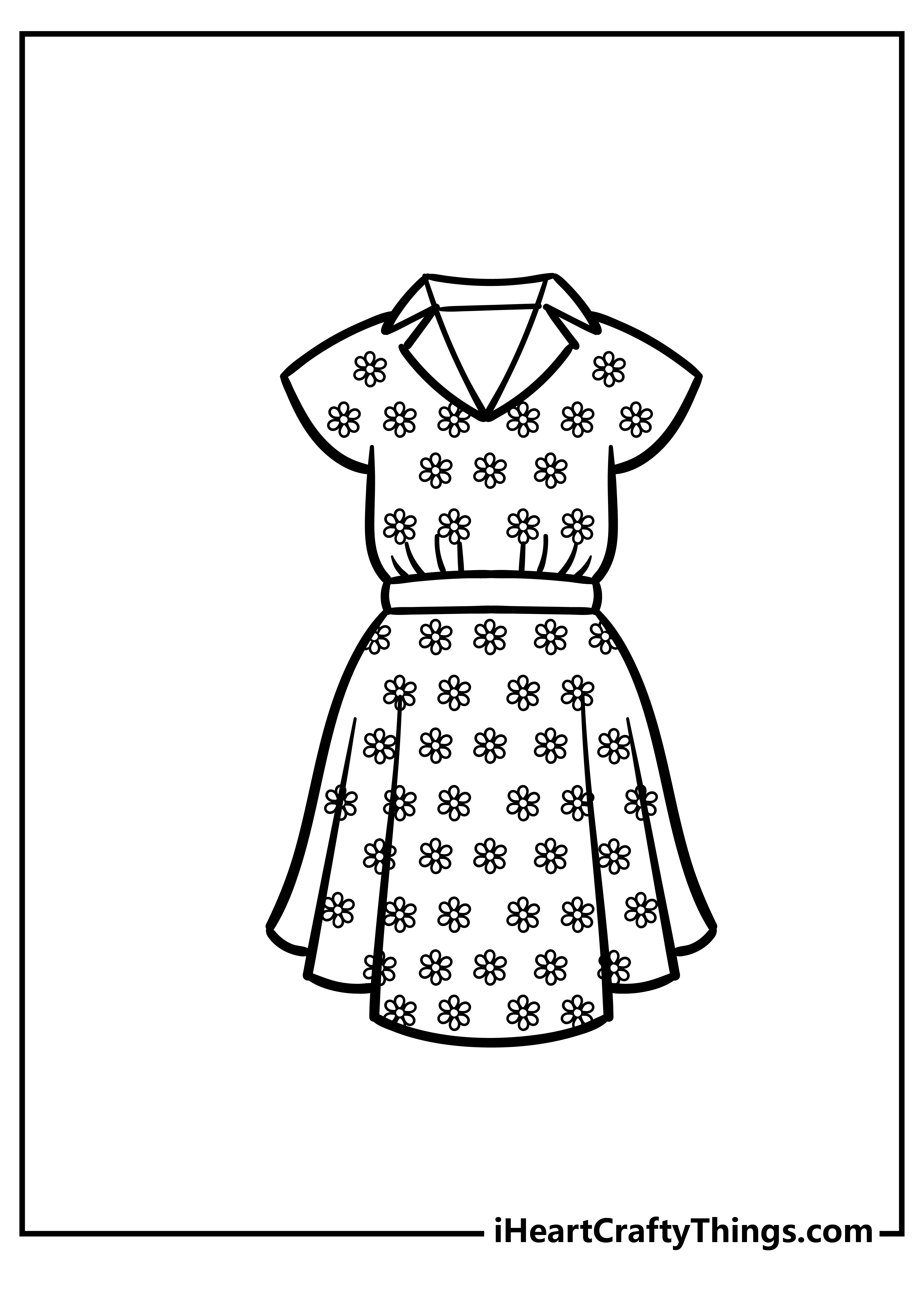 Dress Coloring Pages for preschoolers free printable
