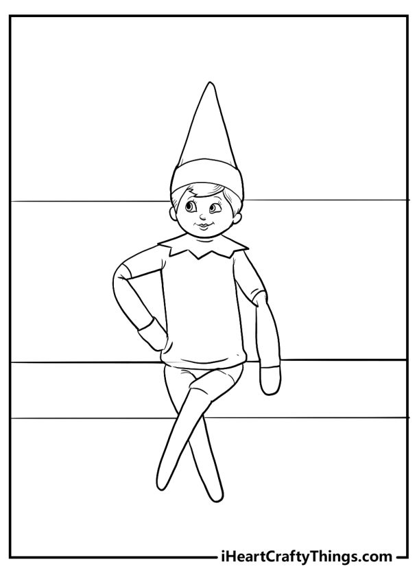 Elf On The Shelf Coloring Pages (Free Printables)