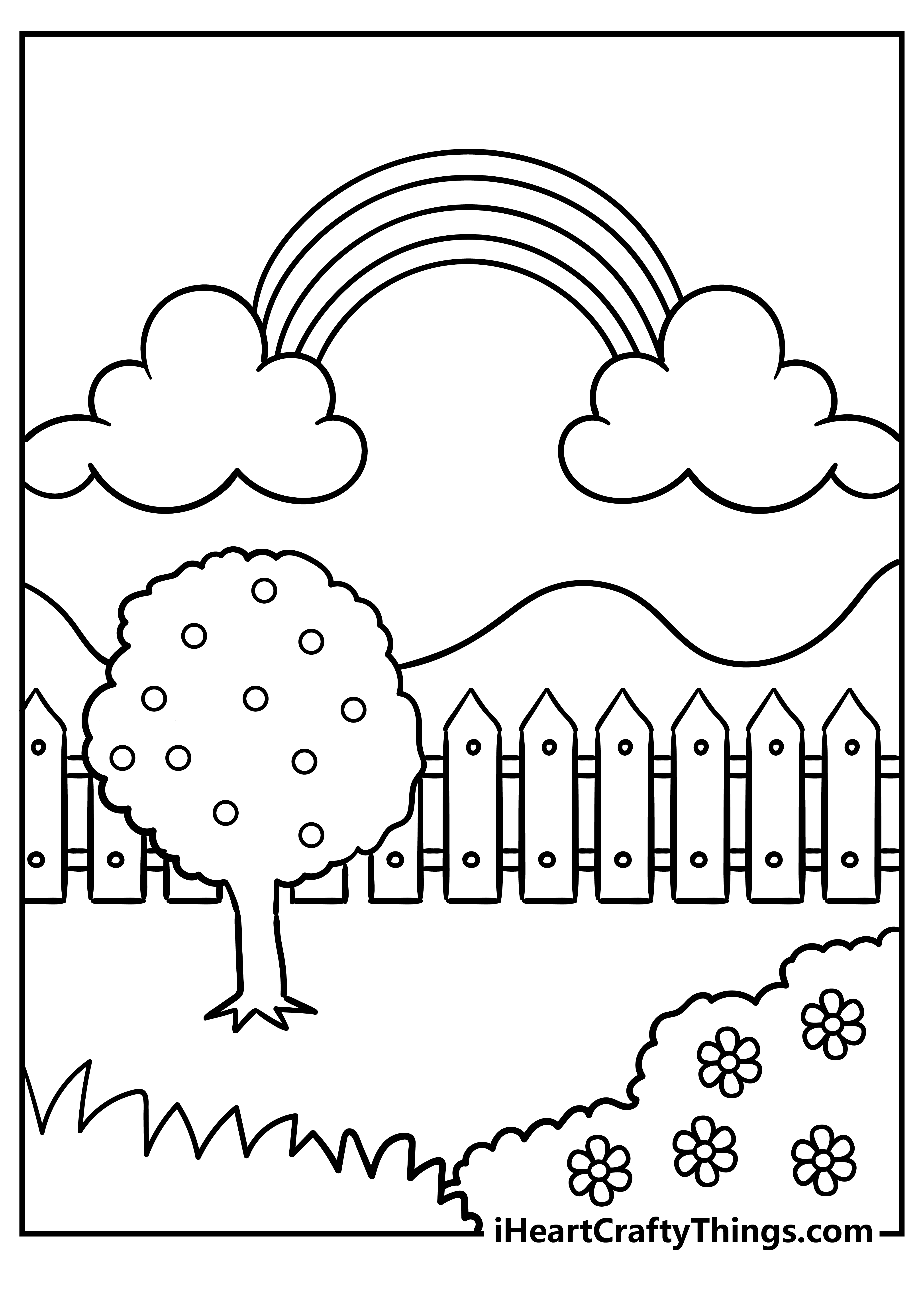 simple garden drawing for kids