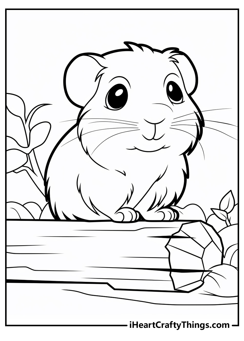 guinea pig coloring printable for kids