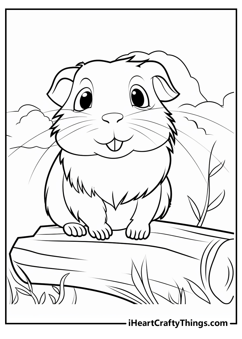 guinea pig coloring pdf sheet for kids