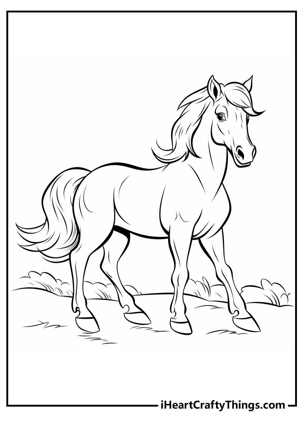 Cute horse coloring pages