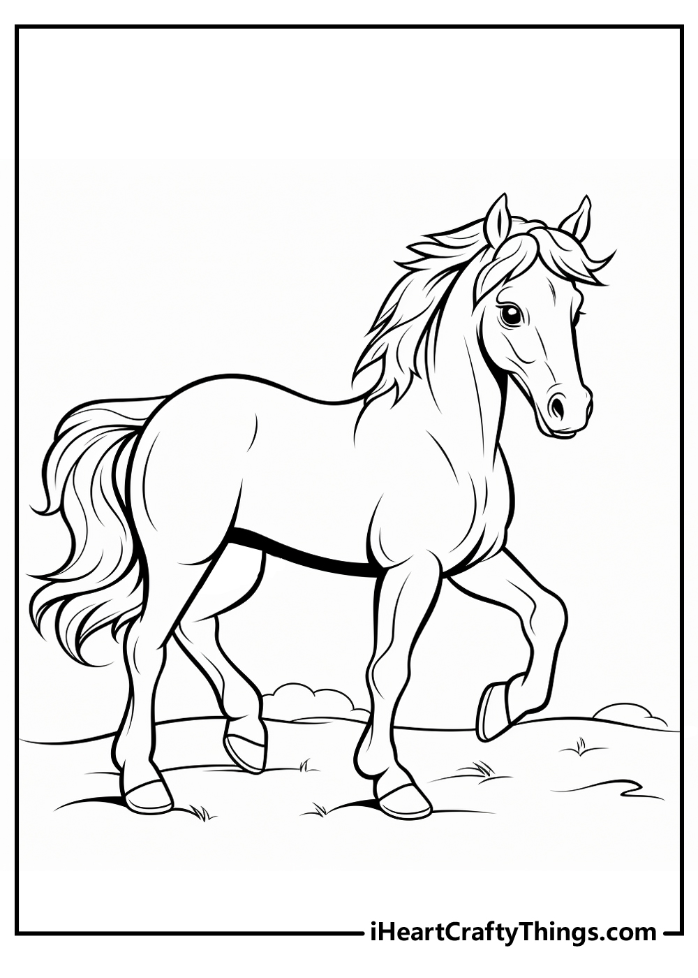 horse coloring pdf sheets for kids