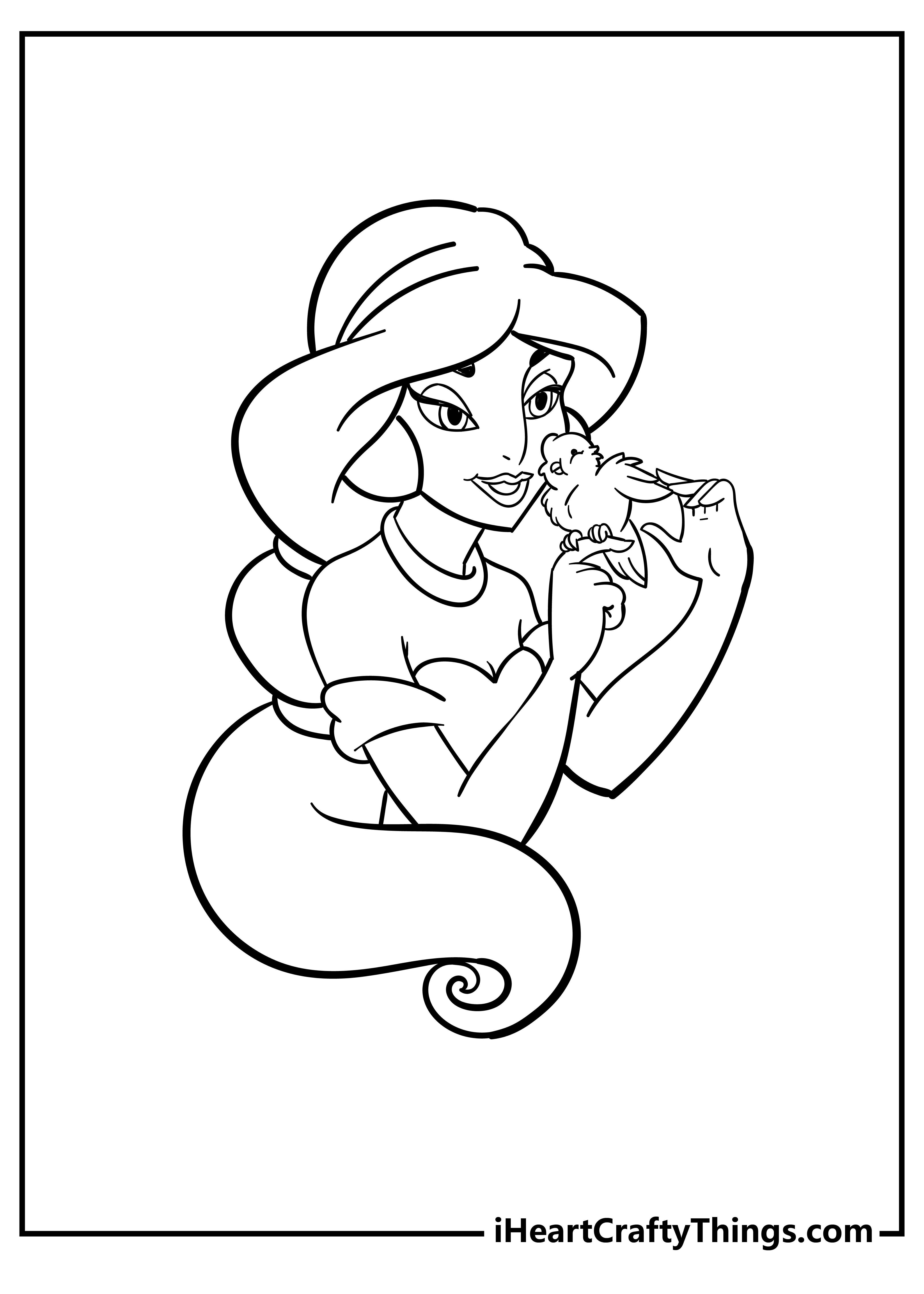 Jasmine Coloring Original Sheet for children free download