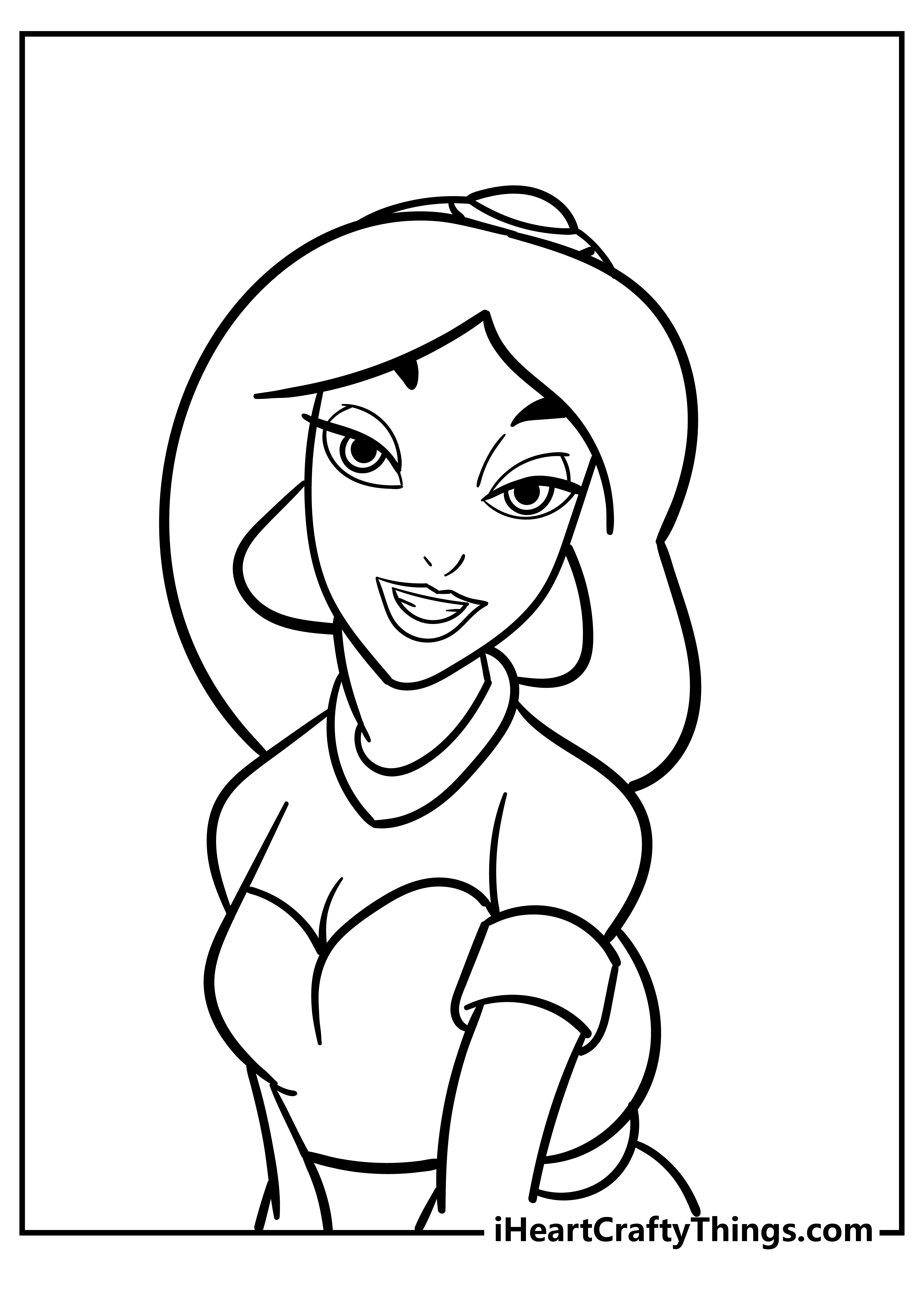 Jasmine Coloring Pages for adults free printable