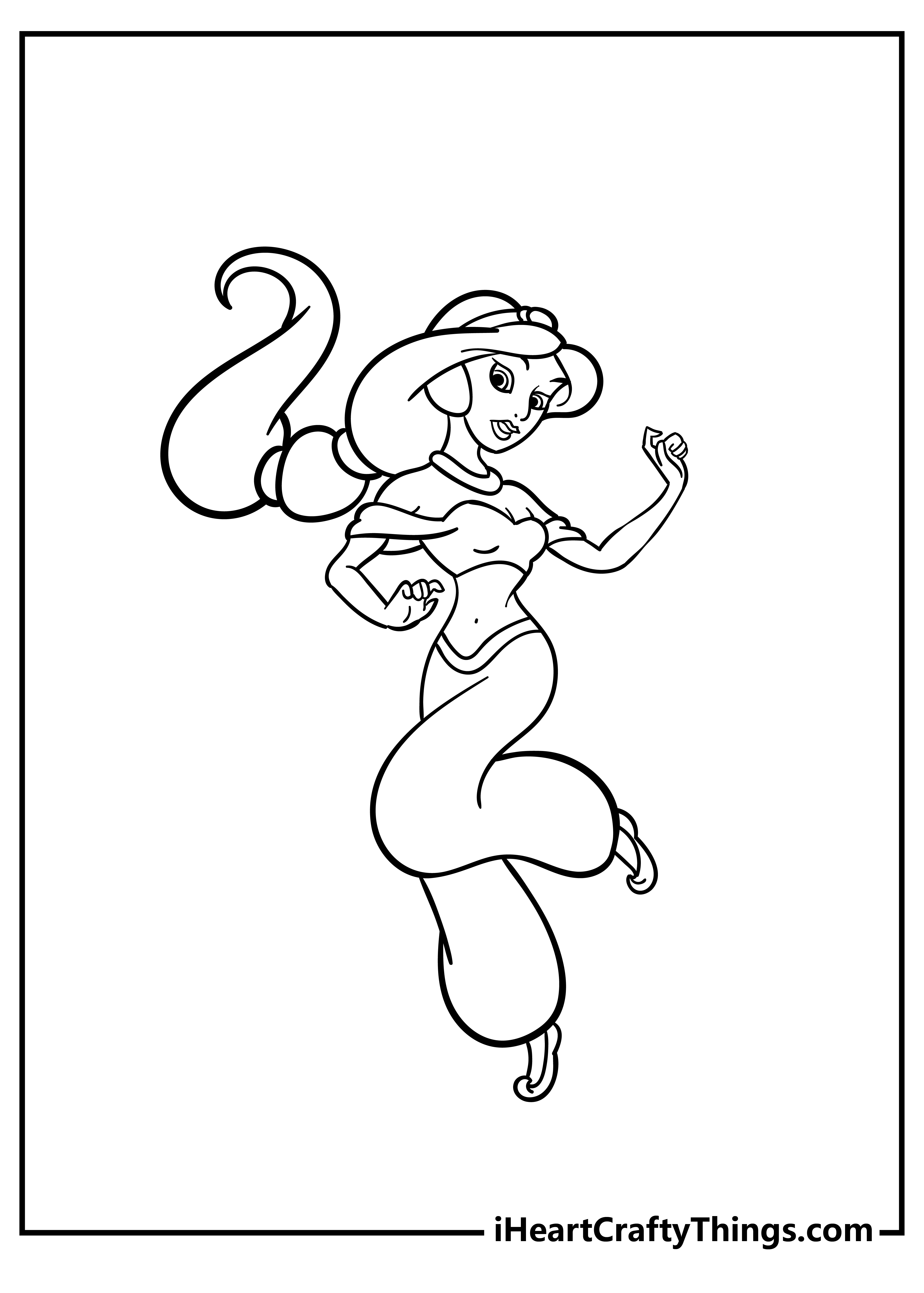 Jasmine Coloring Pages for adults free printable