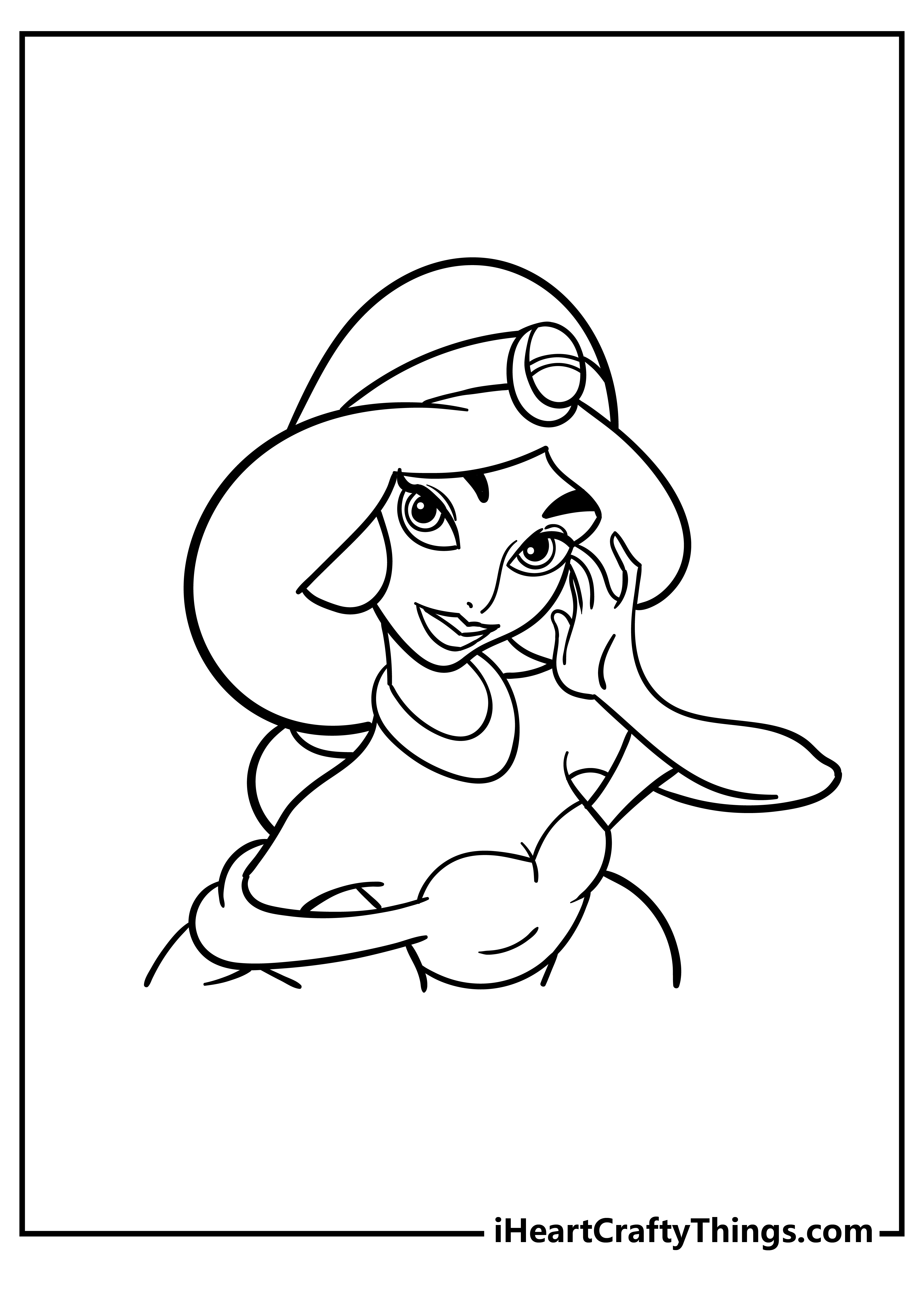 Jasmine Coloring Pages for preschoolers free printable