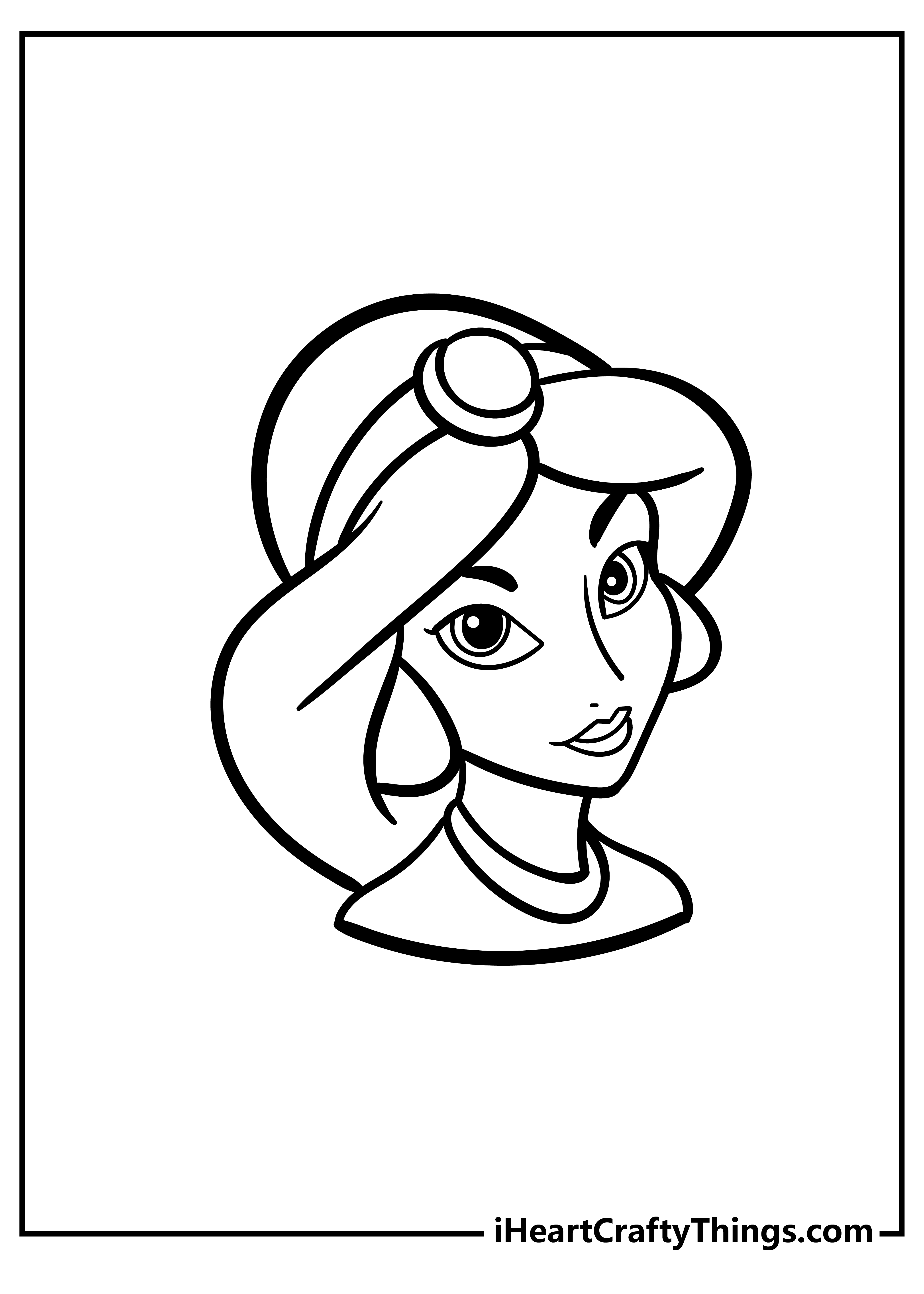 Jasmine Coloring Book for kids free printable