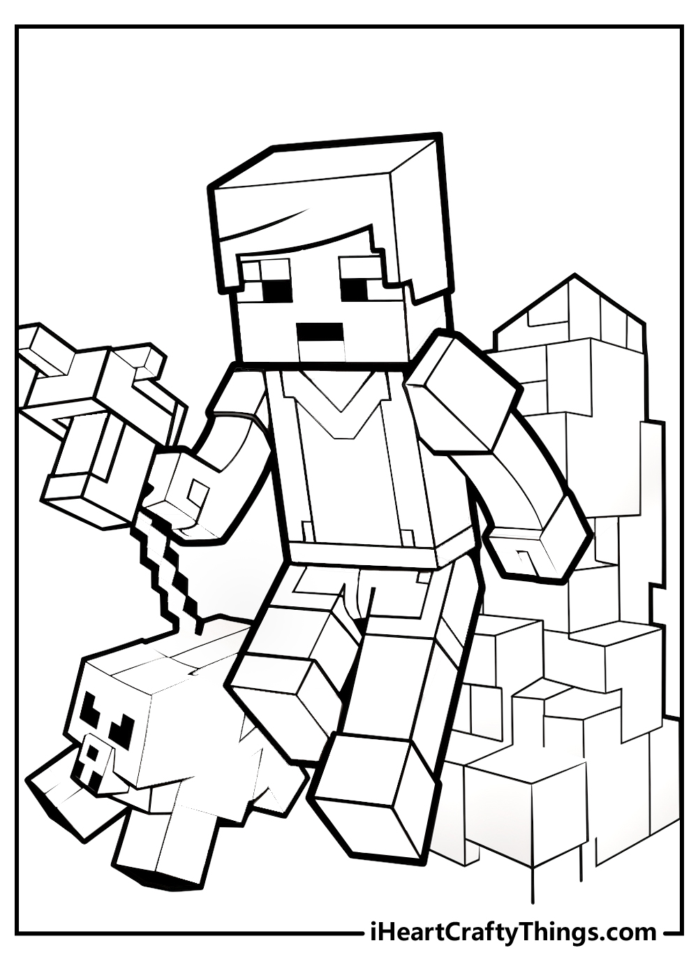 new minecraft coloring printable