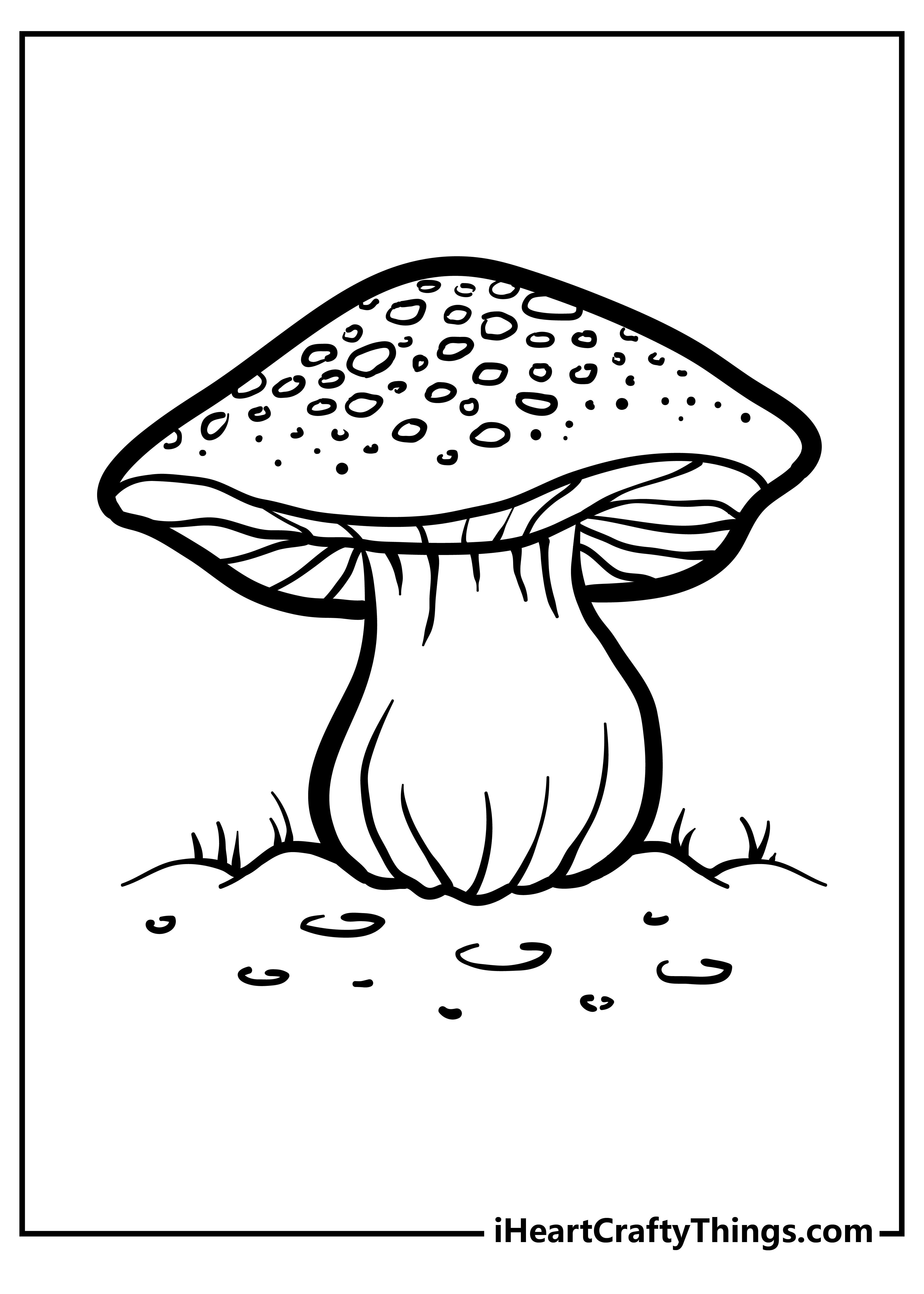 Mushroom Easy Coloring Pages