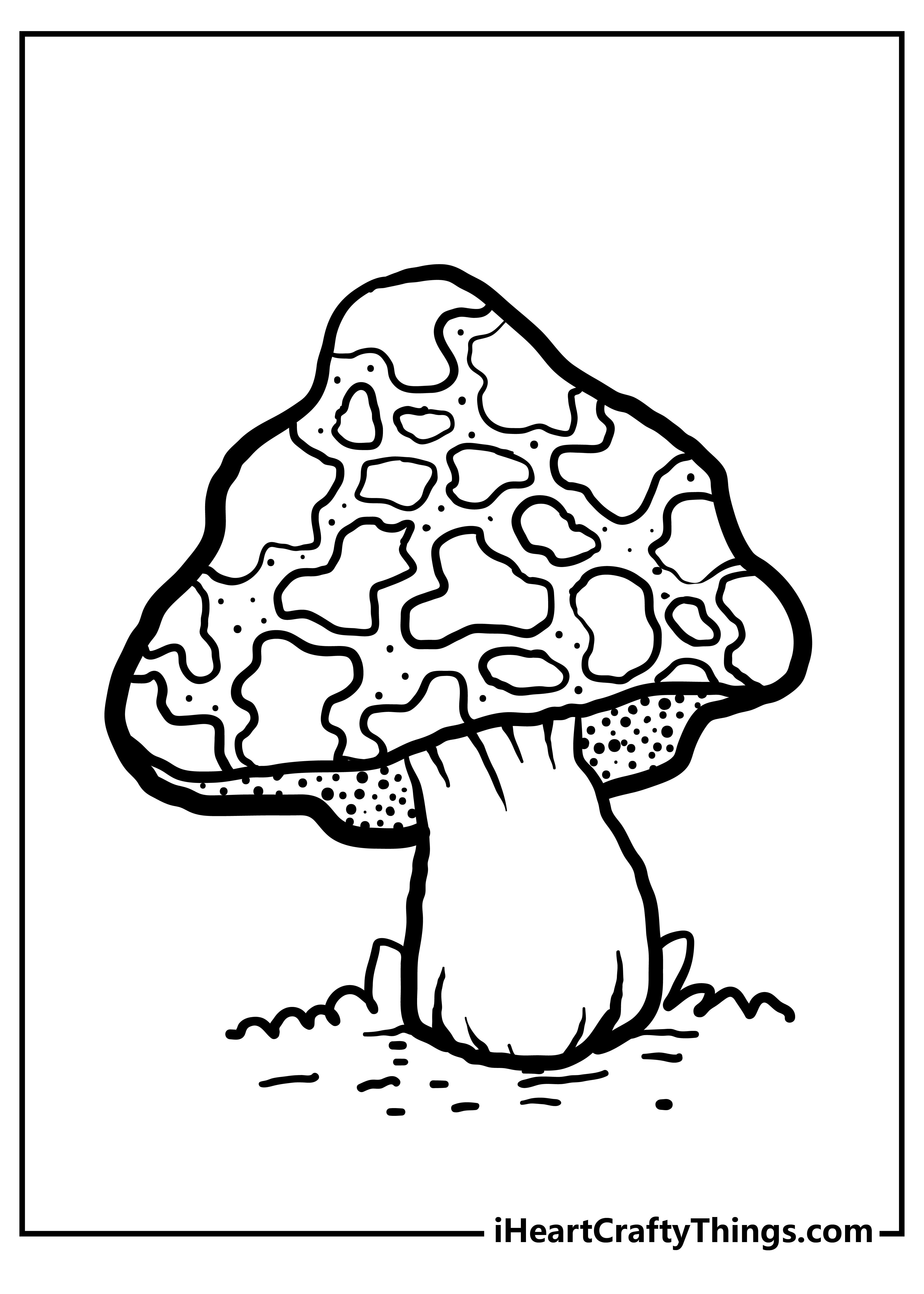 Mushroom Coloring Pages for adults free printable