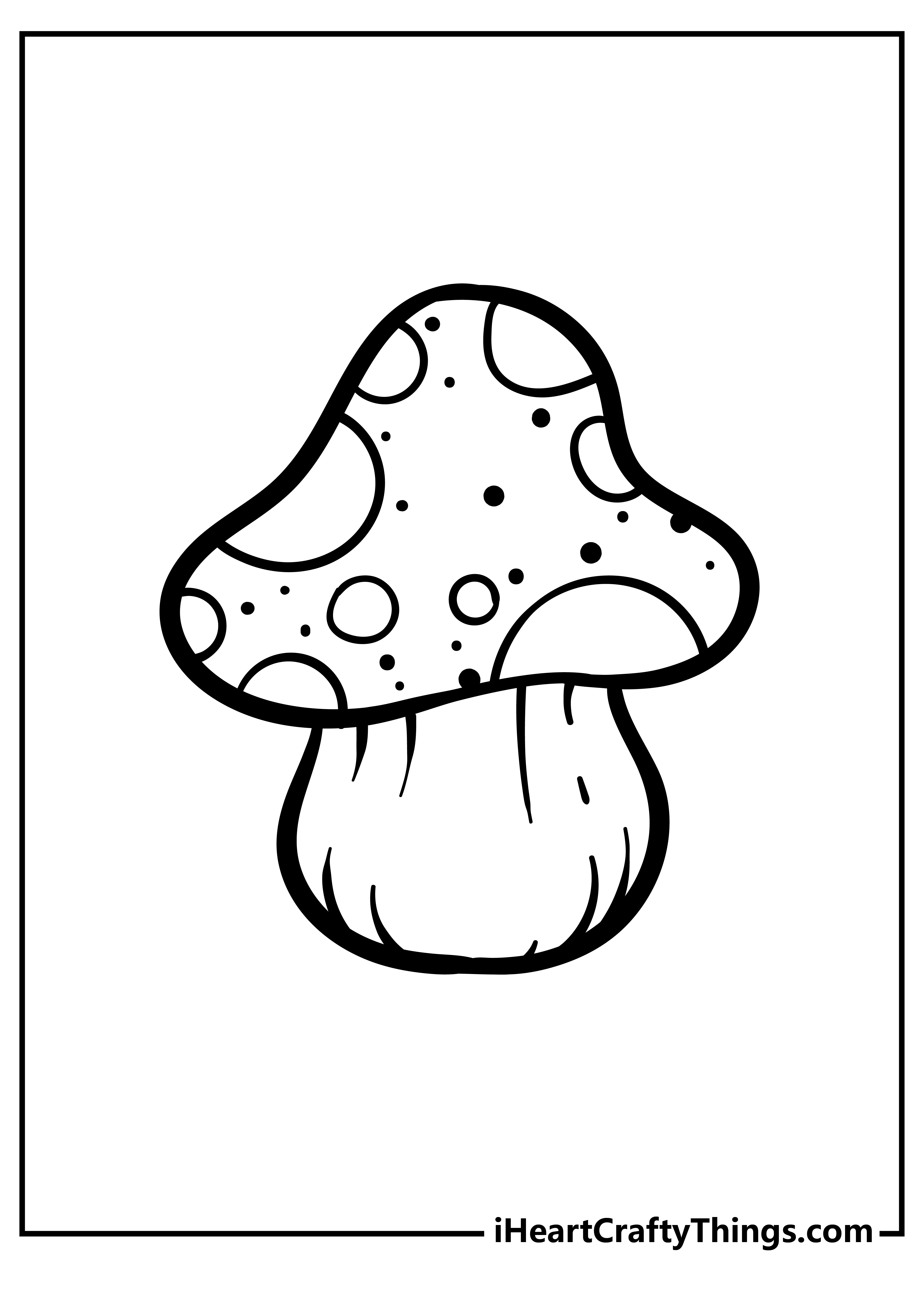 Mushroom Coloring Pages for preschoolers free printable