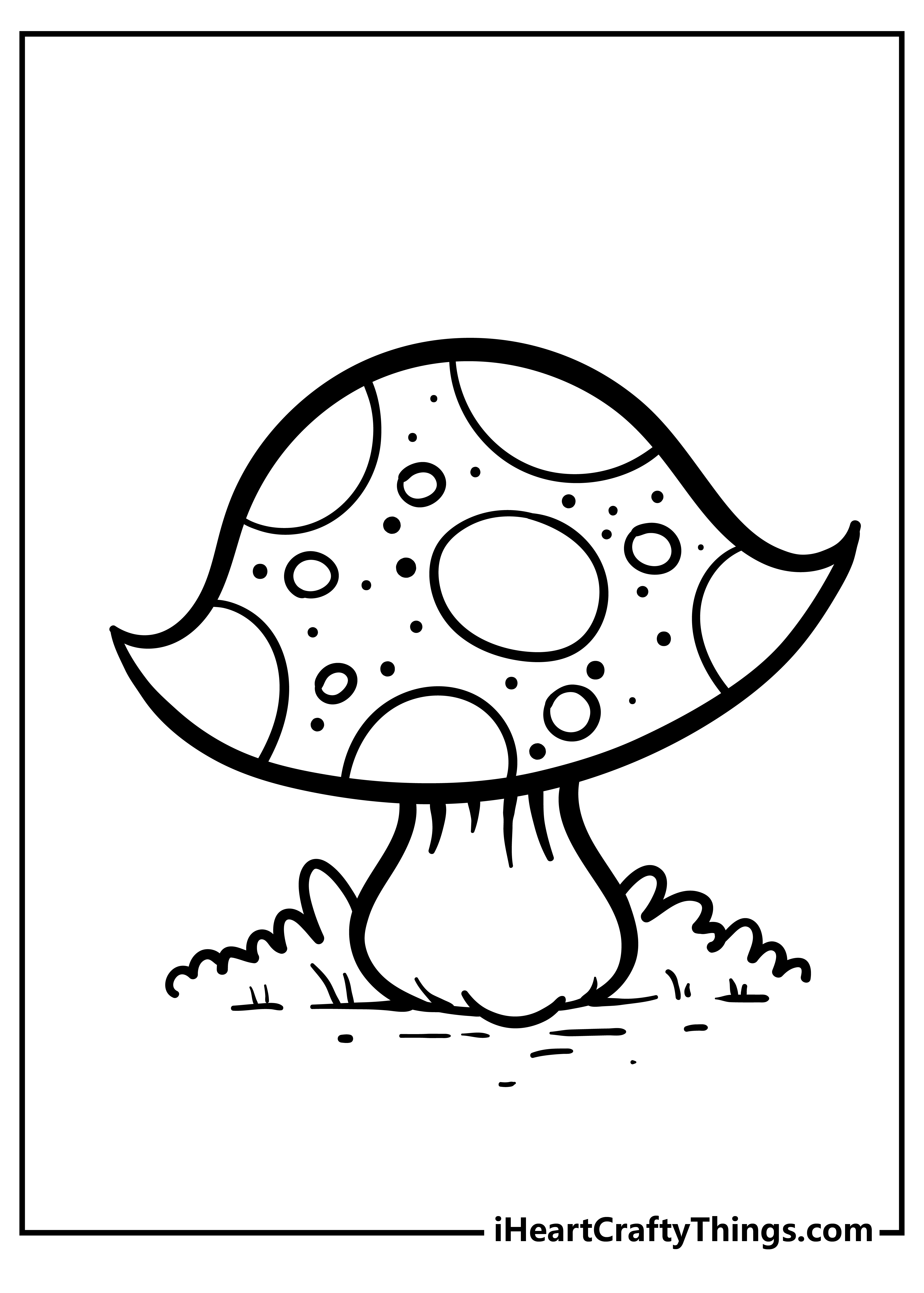 Cute Mushrooms Coloring Book: Cute Simple Coloring Pages