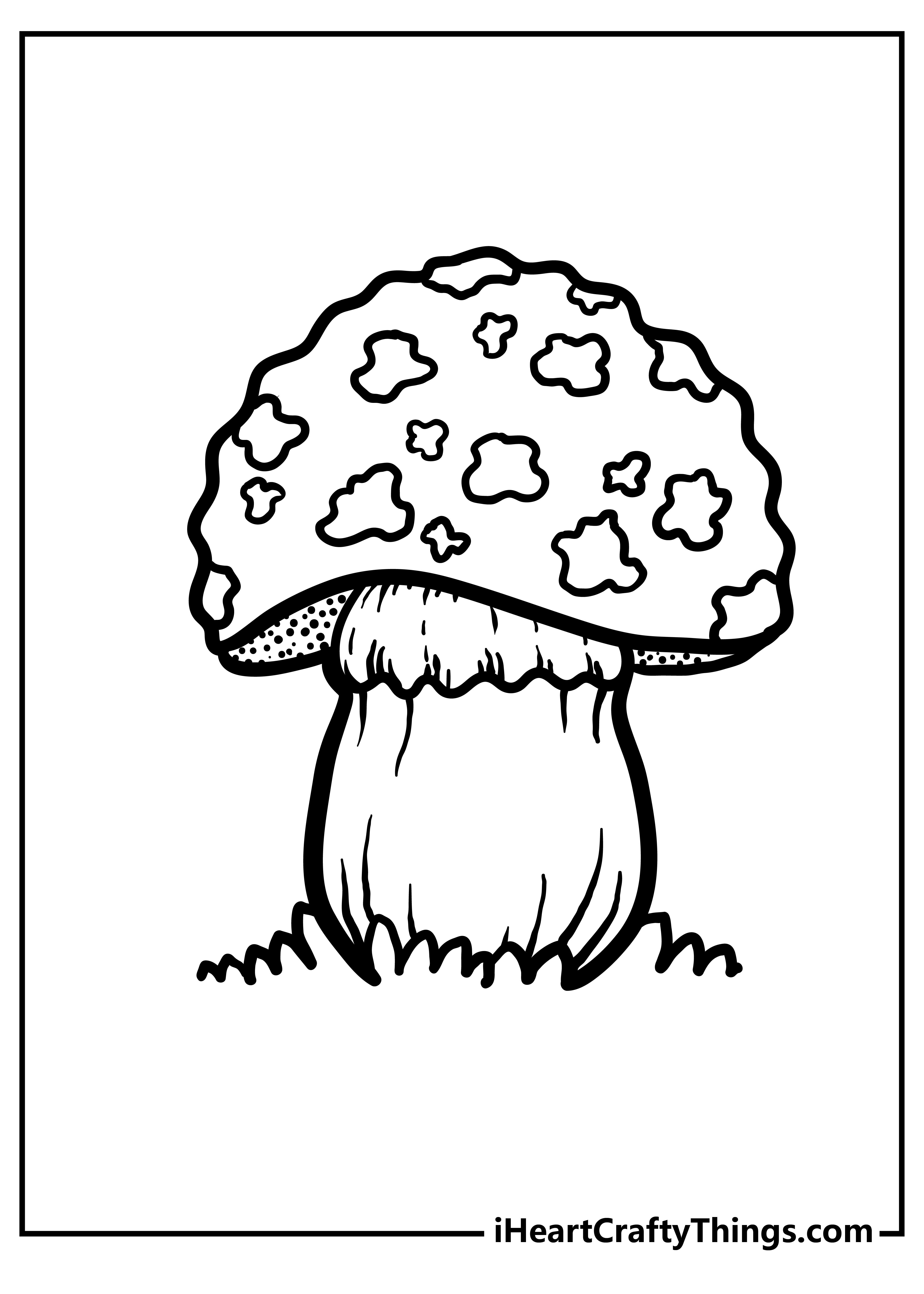 Cute Mushrooms Coloring Book: Cute Simple Coloring Pages