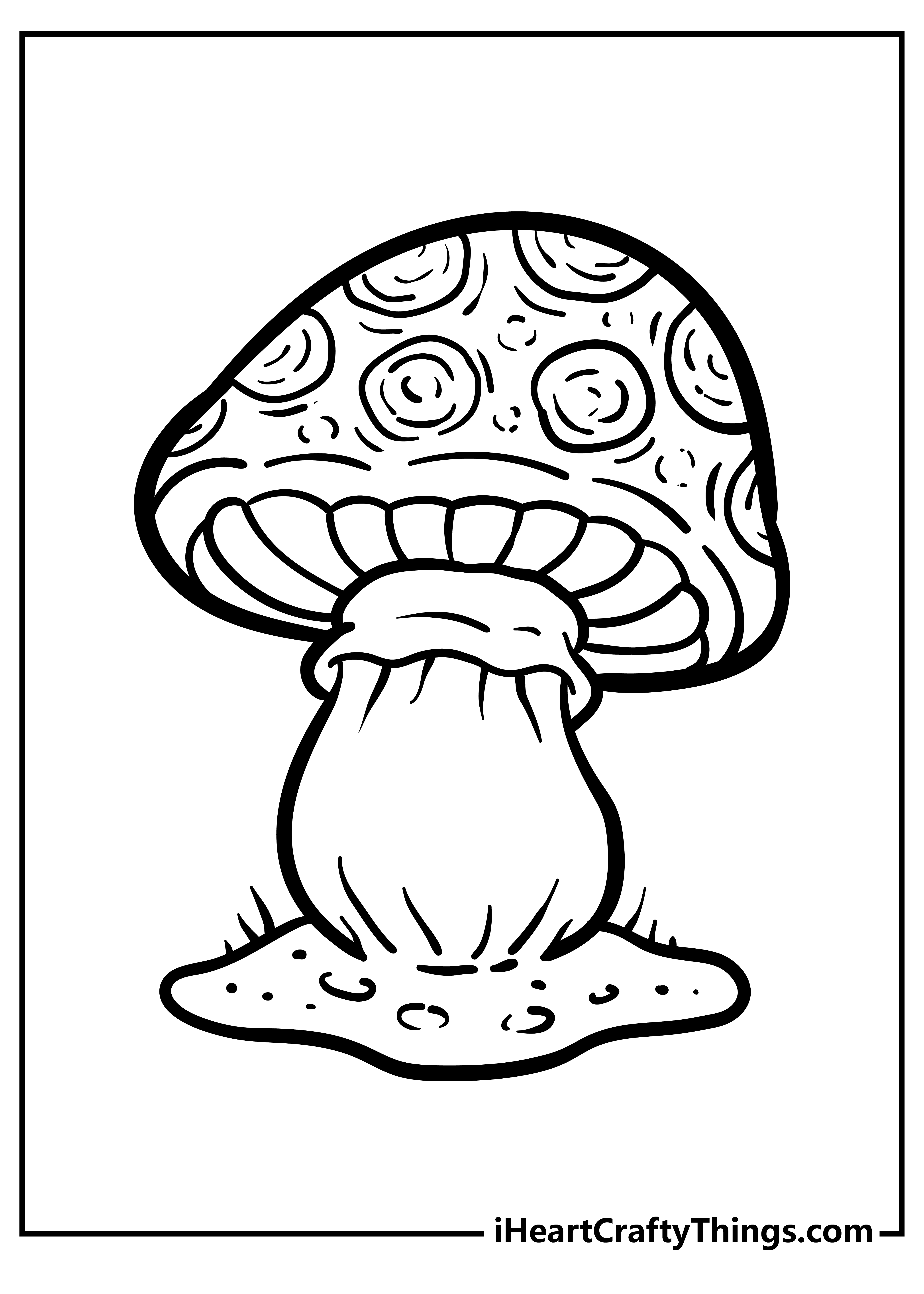 Mushroom Coloring Original Sheet for children free download