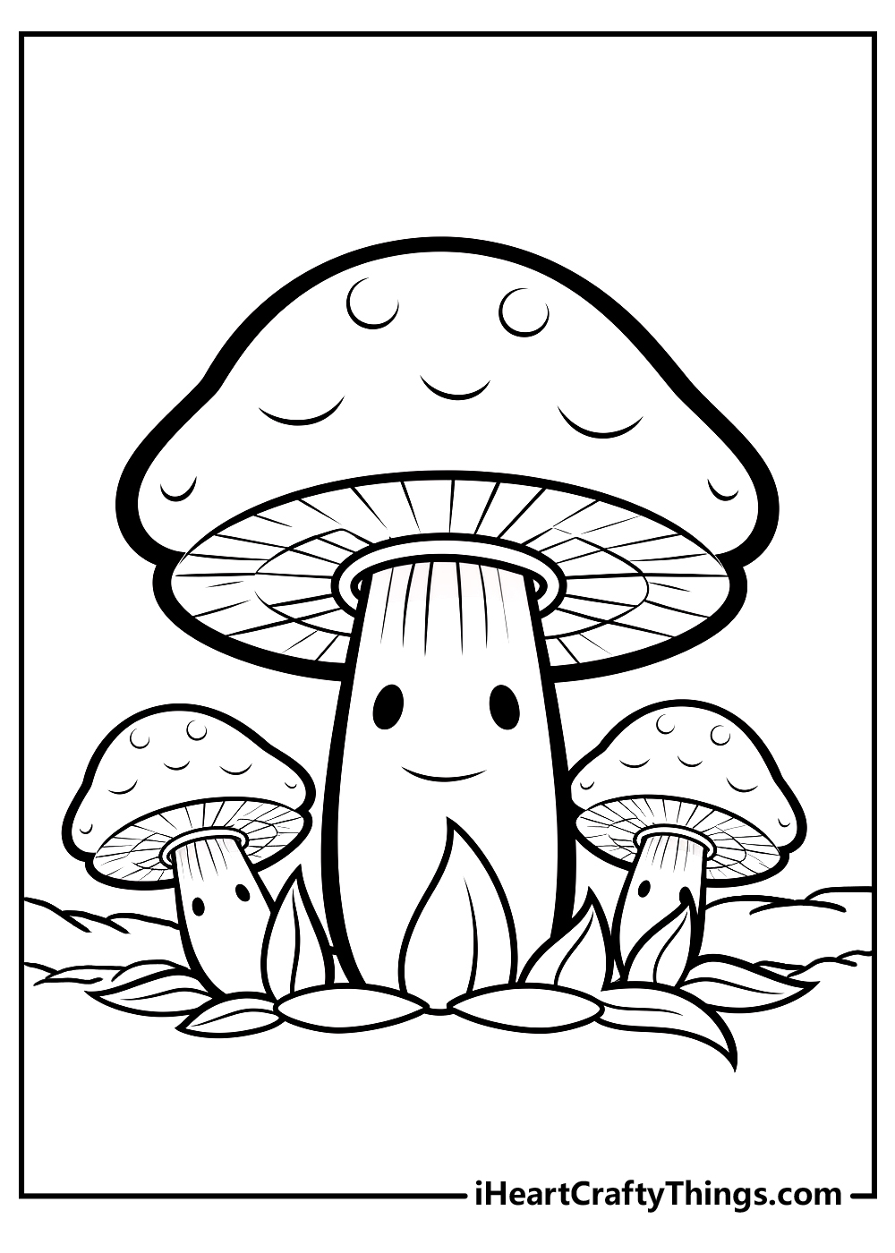 original mushroom coloring printable