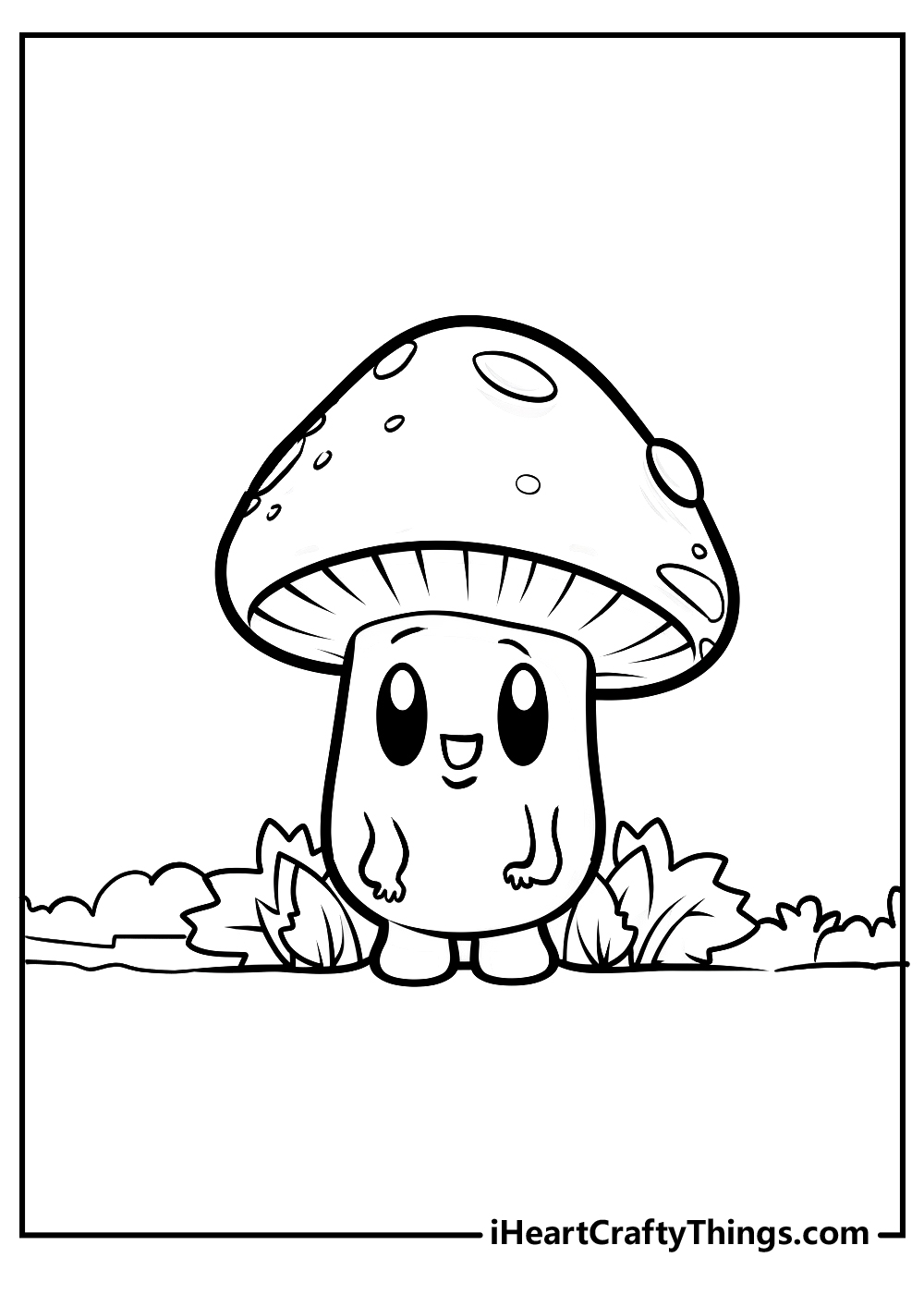 cartoon mushroom coloring pages