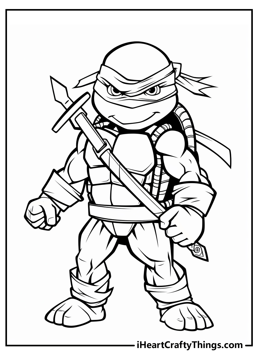 black-and-white ninja turtles coloring printable