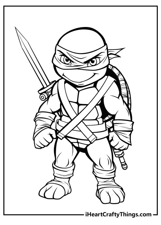 Ninja Turtles-themed picture featuring highly detailed turtle with a signature eye mask