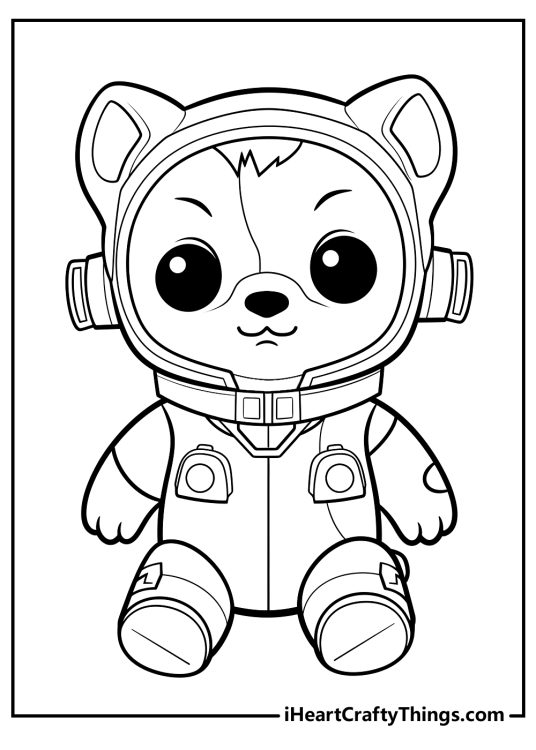 Detailed Octonauts-themed coloring picture featuring character Shellington in astronaut costume