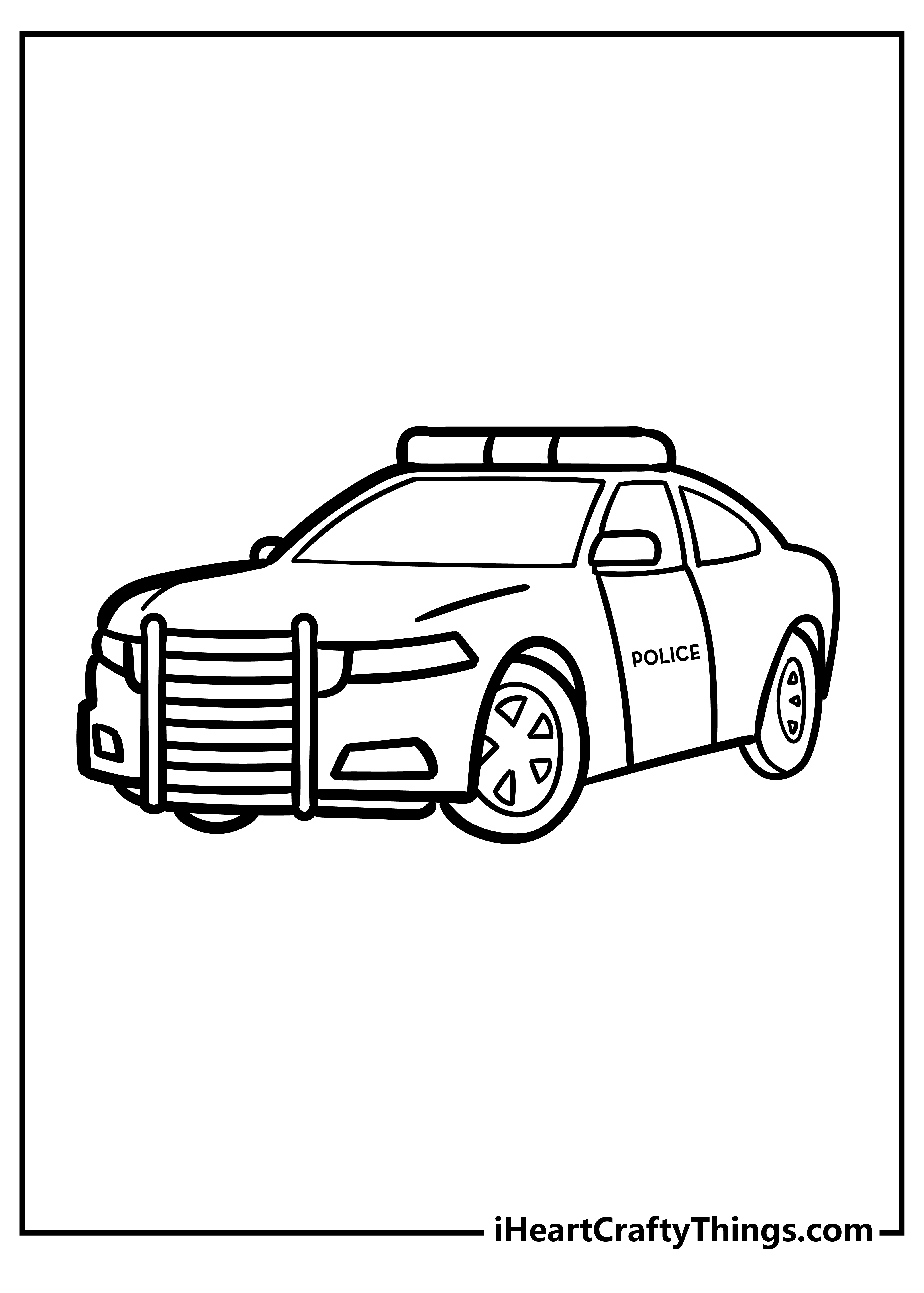 Police Car Coloring Page Stock Vector by ©abbydesign 441186840