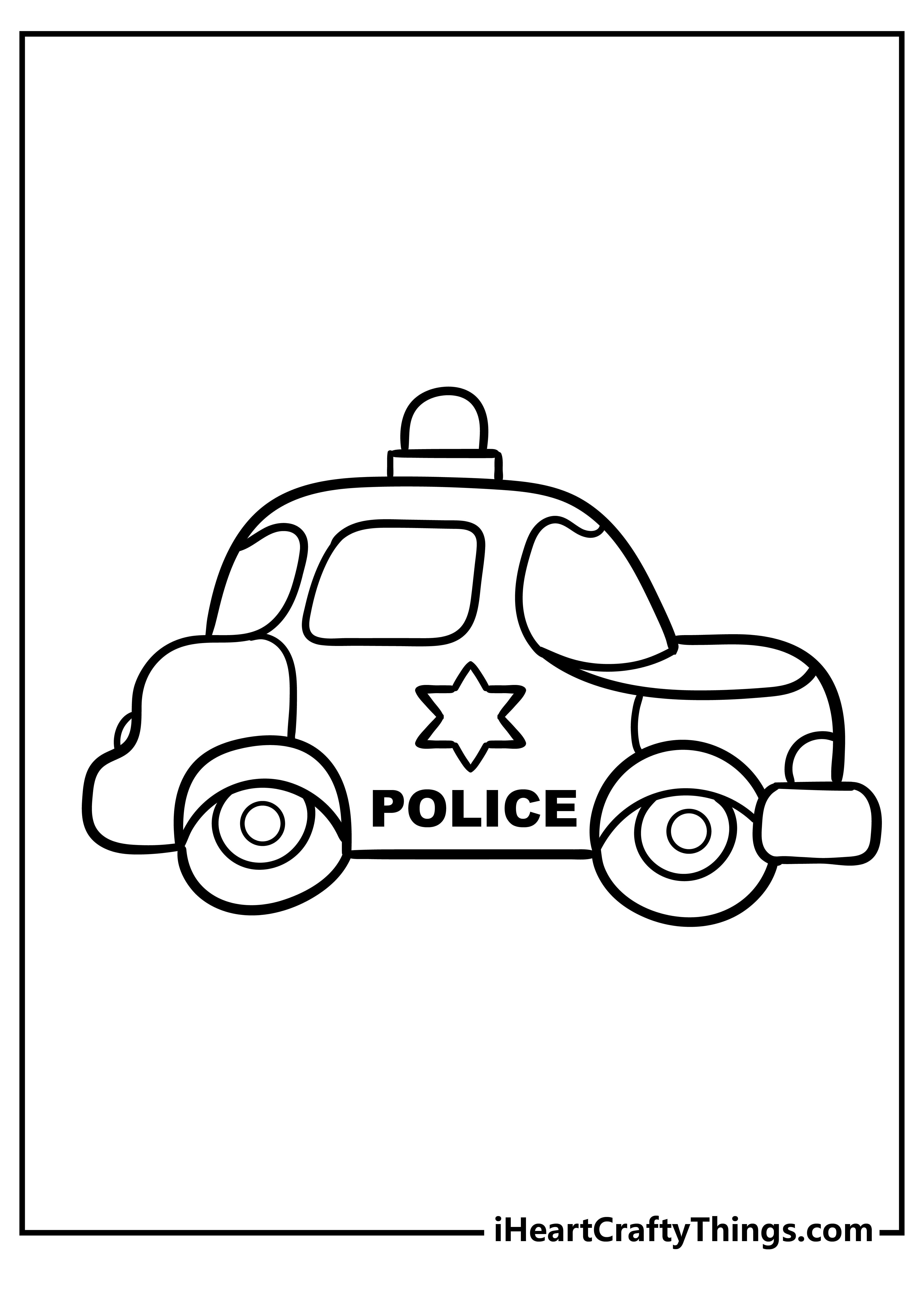 Police Car Coloring Pages for adults free printable