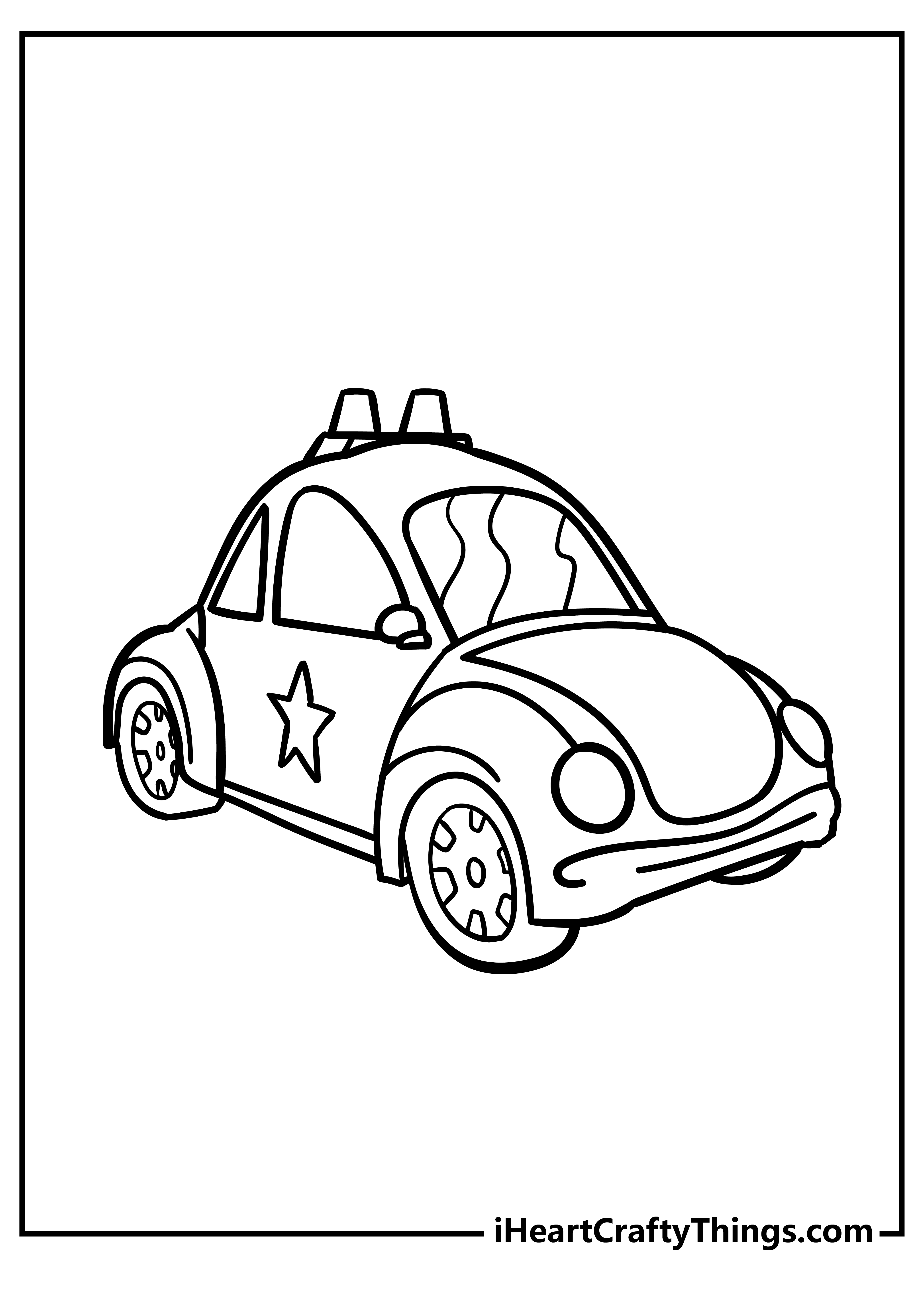 Police Car Coloring Pages for preschoolers free printable