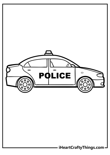 Police Car Coloring Pages free printable