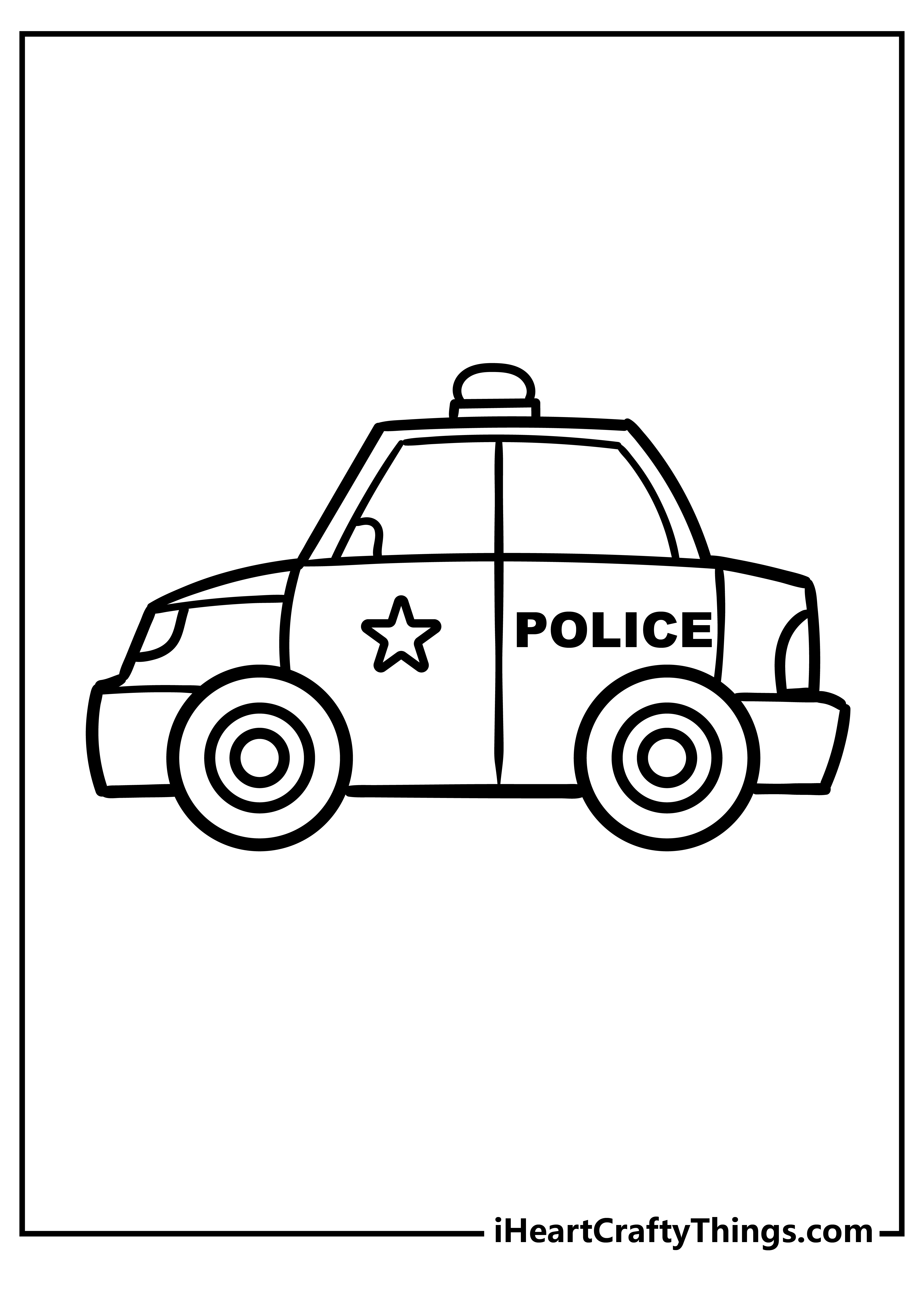 Police Car Coloring Pages for preschoolers free printable