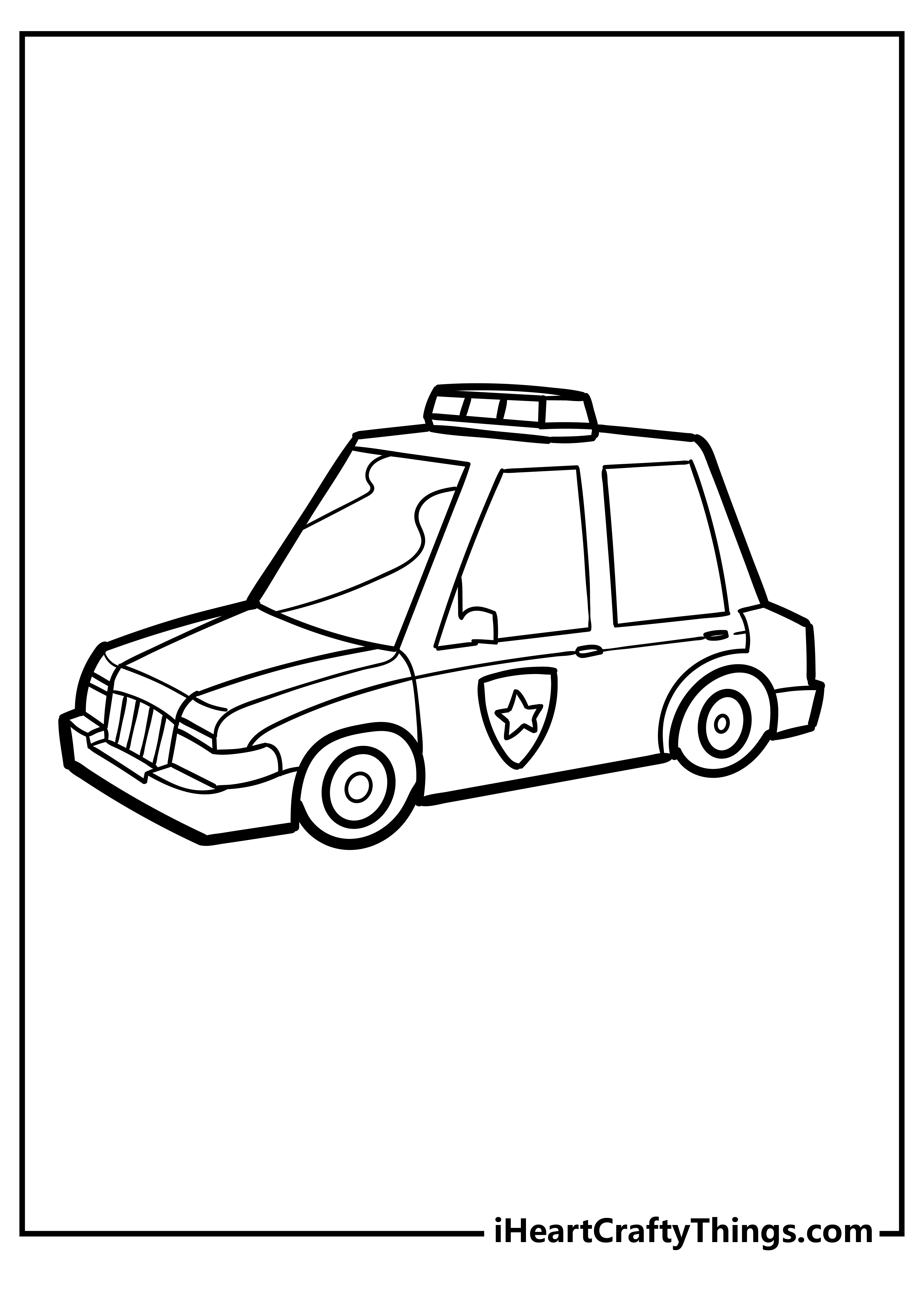 Police Car Coloring Book free printable