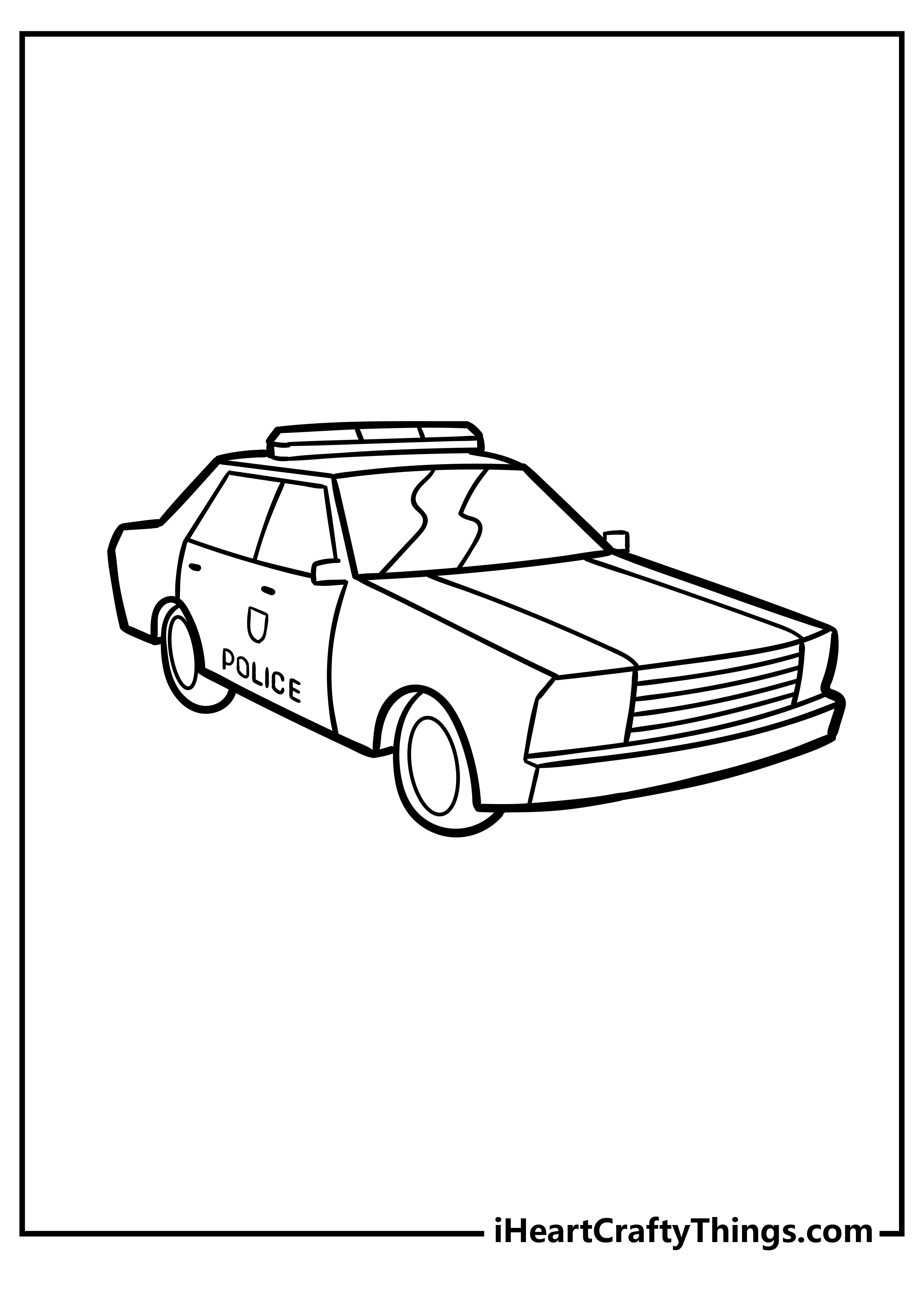 Police Car Coloring Book for kids free printable