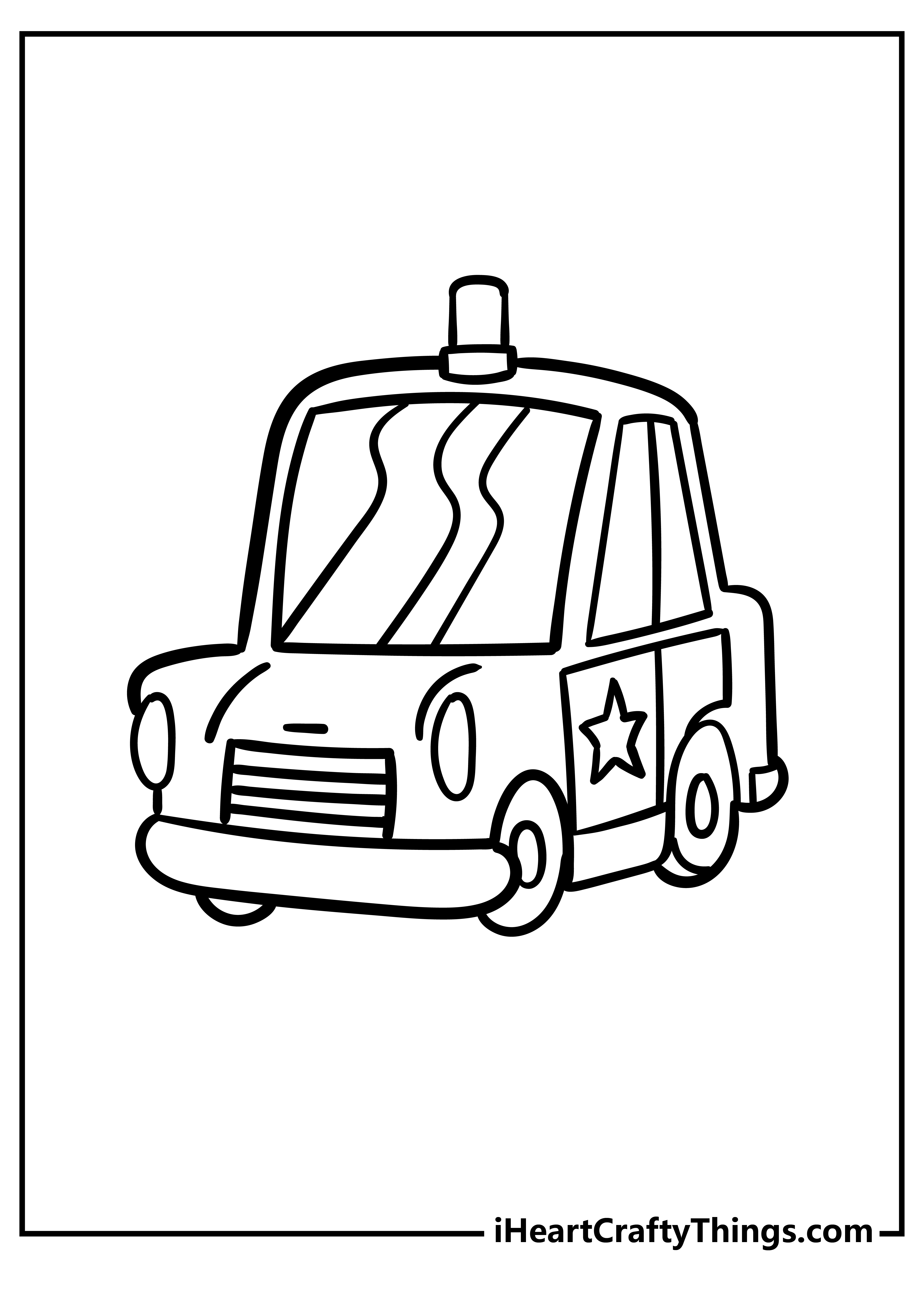 Police Car Coloring Sheet for children free download