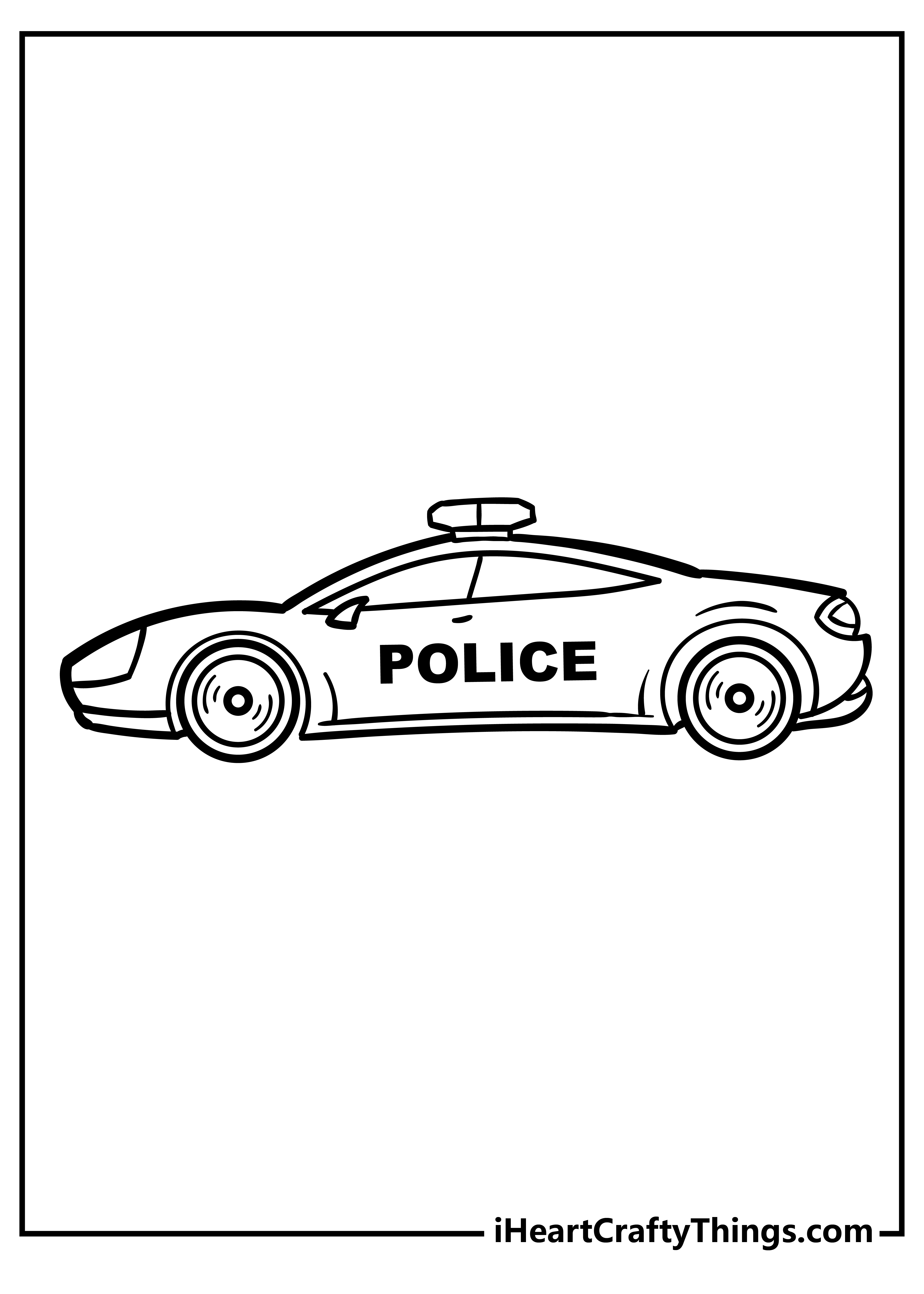 Police Car Coloring Original Sheet for children free download