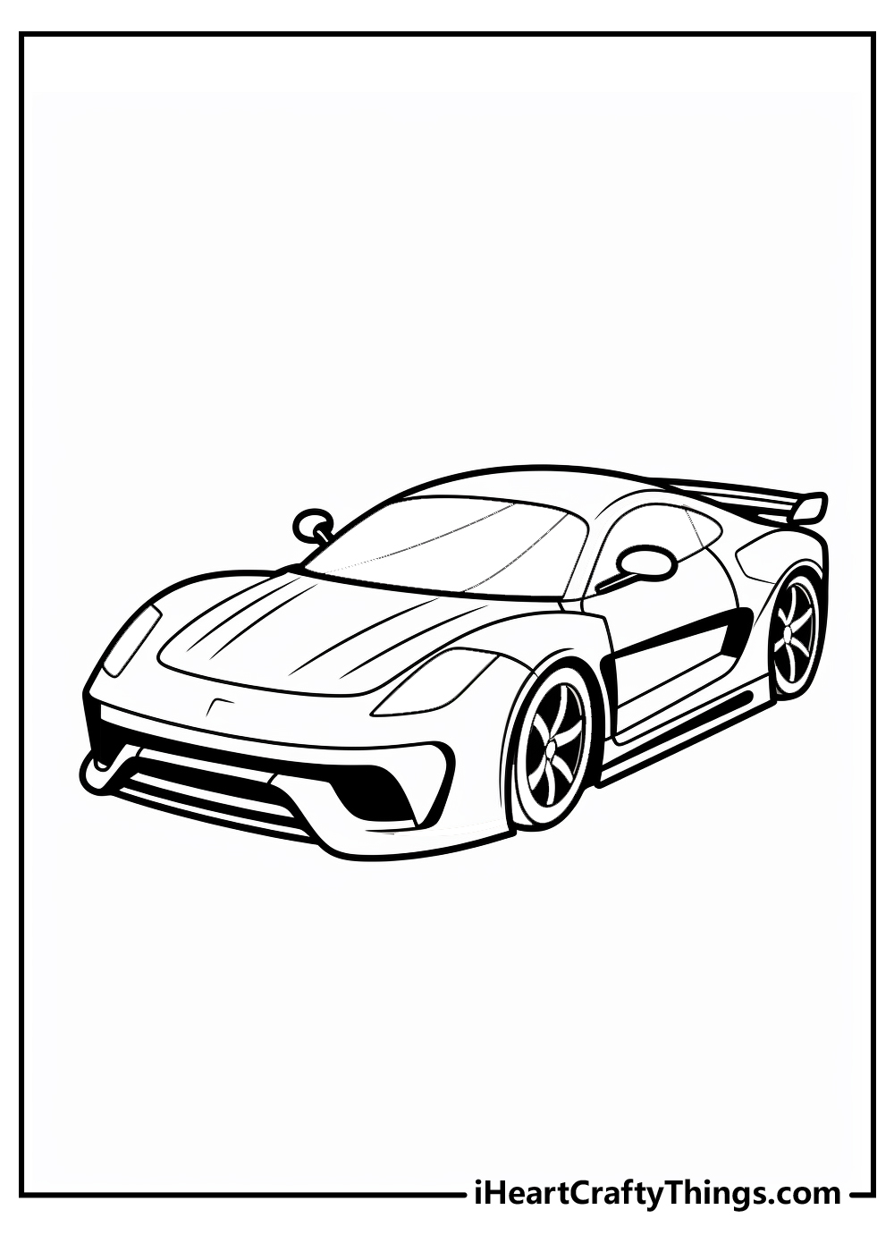 black-and-white race car coloring pages
