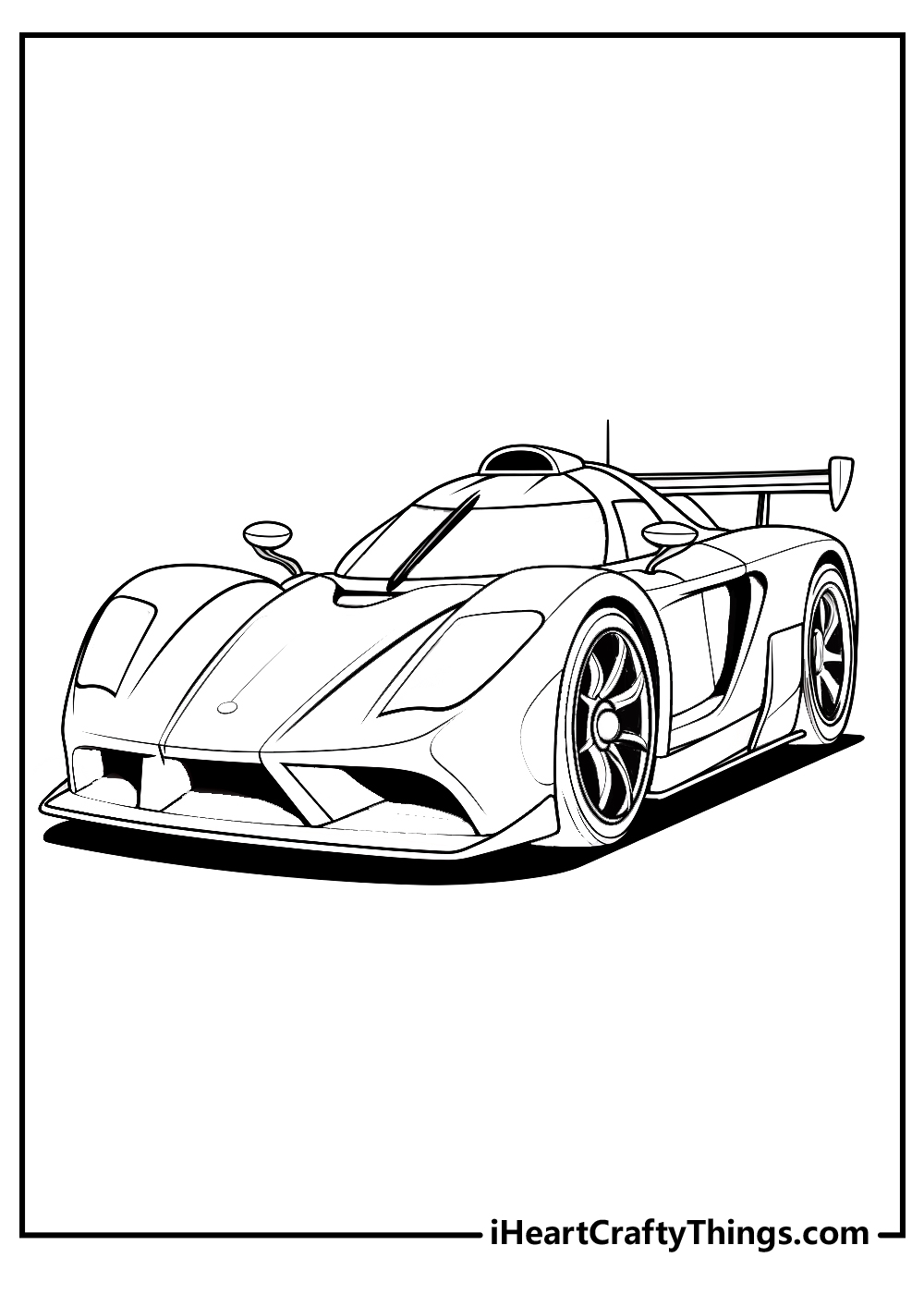 new race car coloring printable
