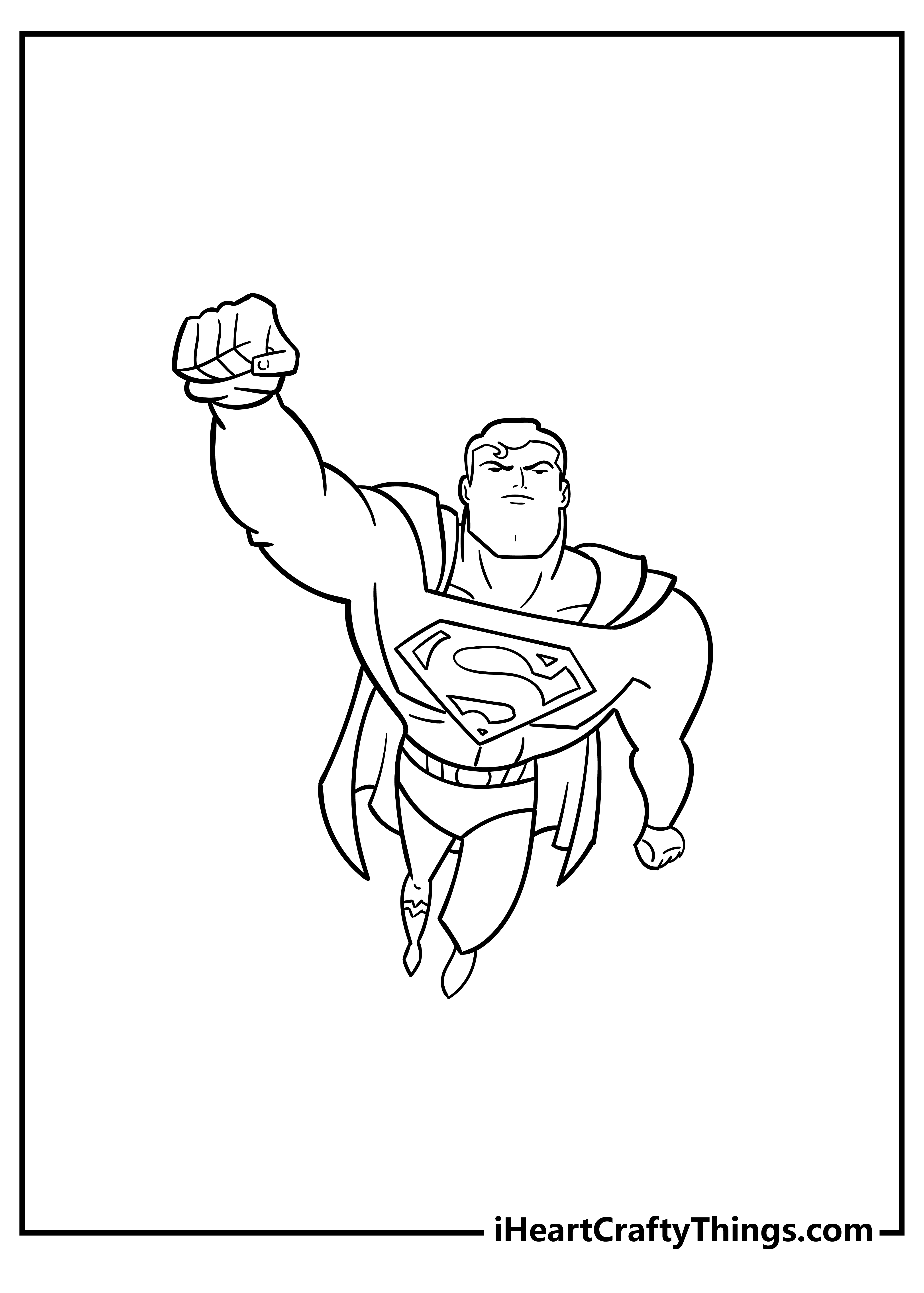 superman flying coloring pages