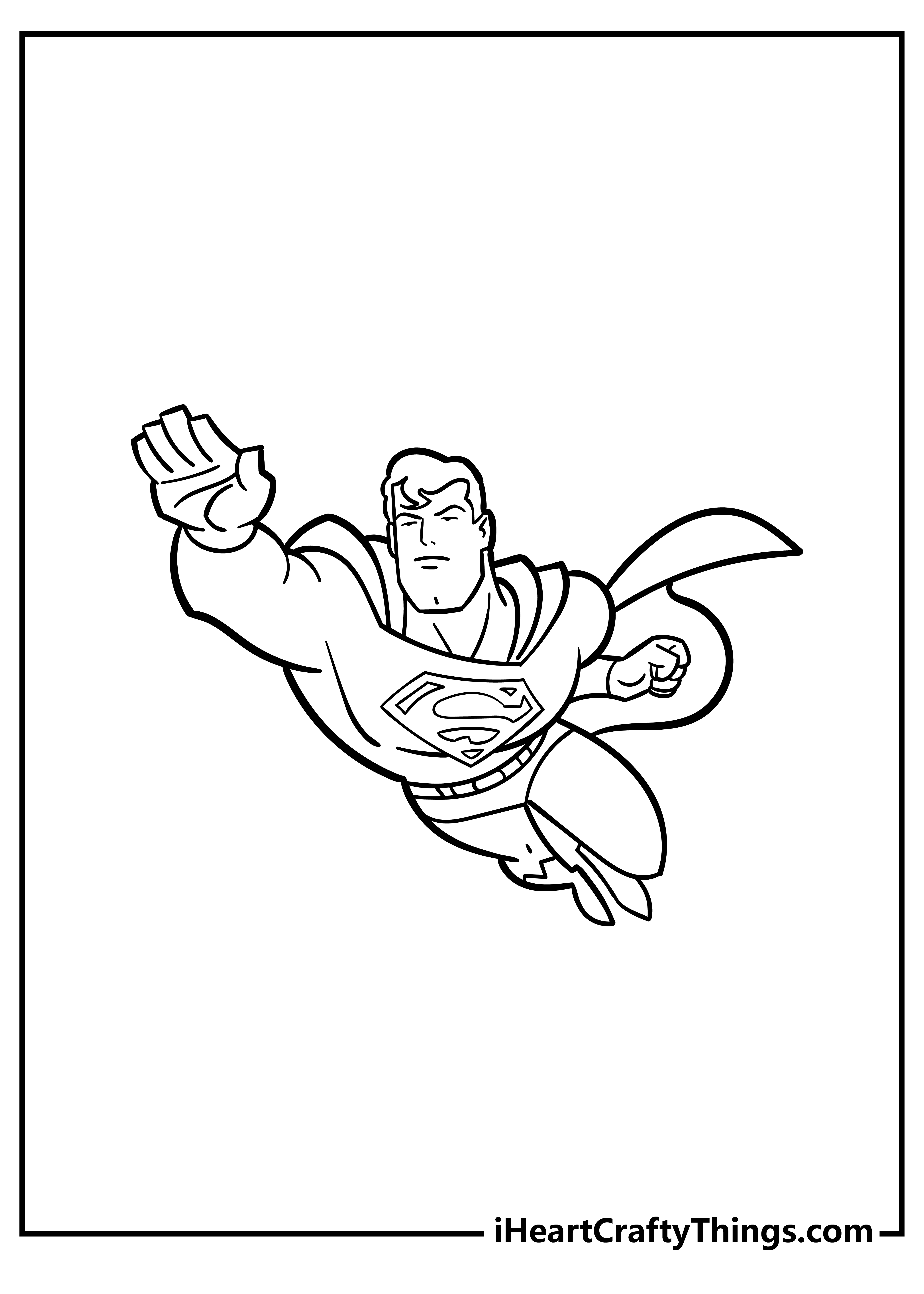 superman flying coloring pages