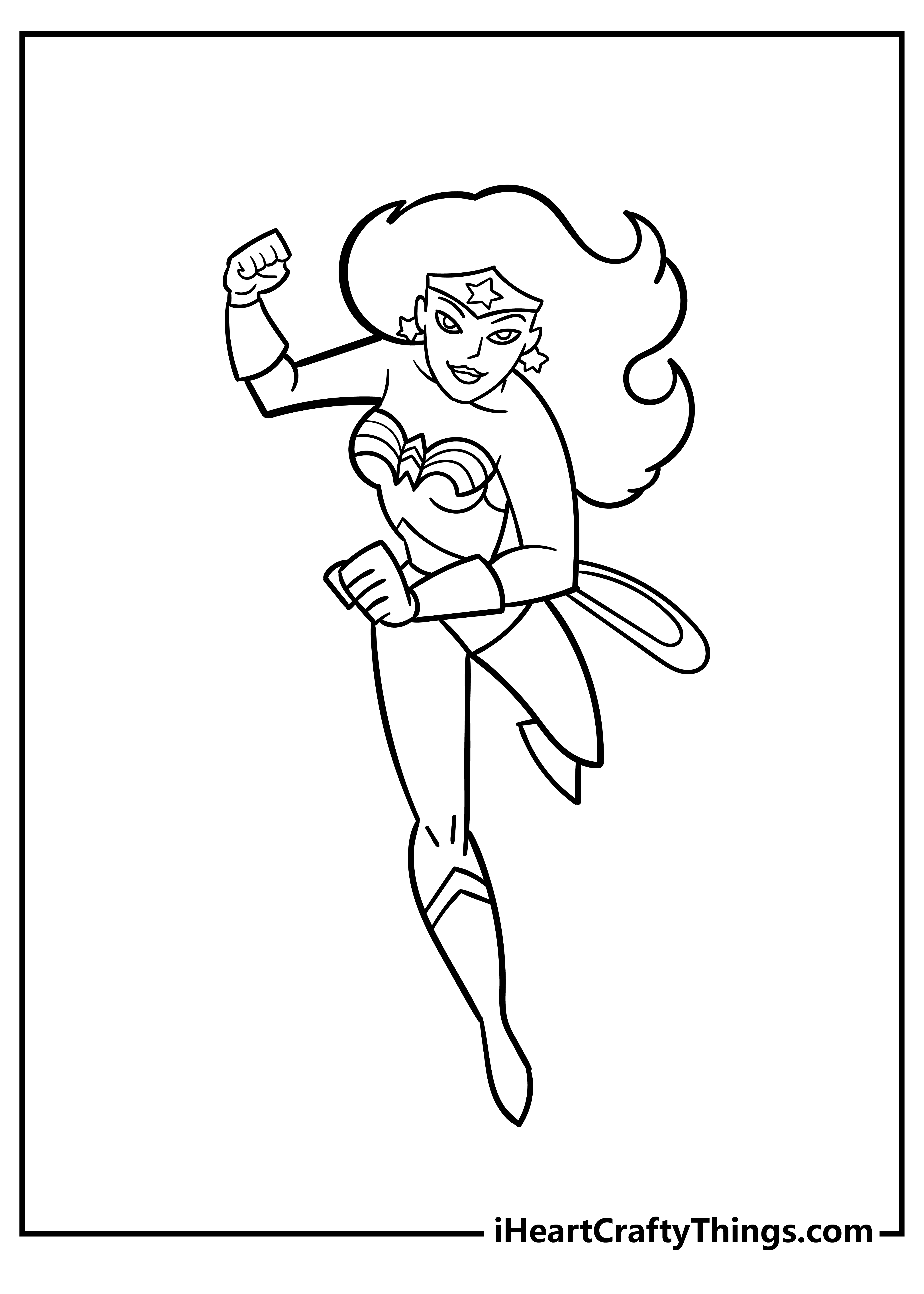 Wonder Woman Coloring Sheet for children free download