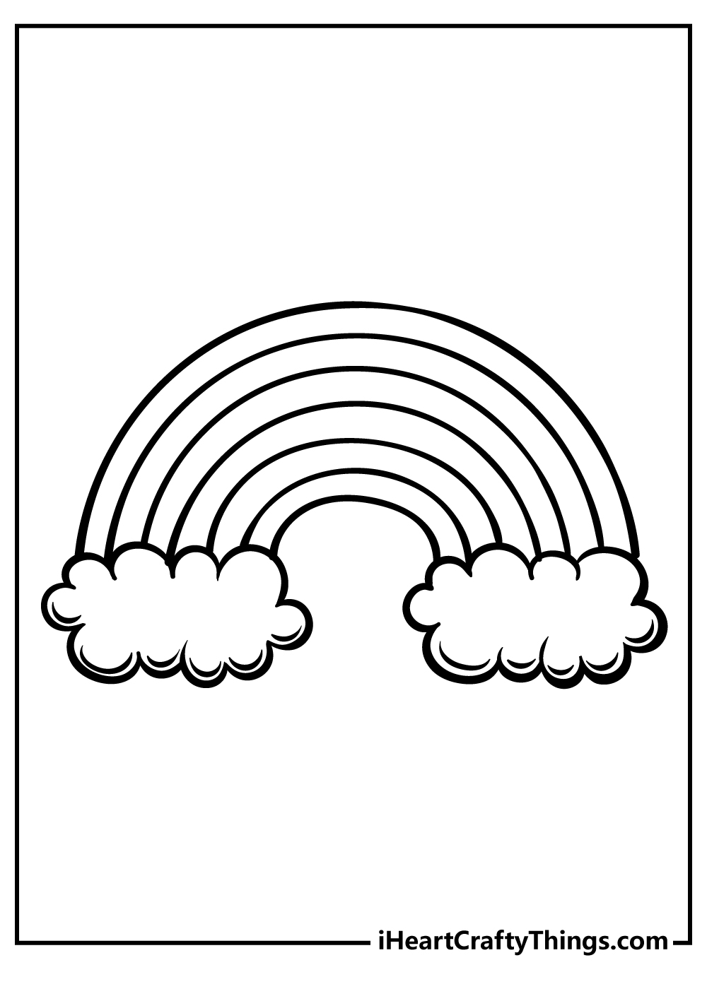 rainbow coloring page with color words