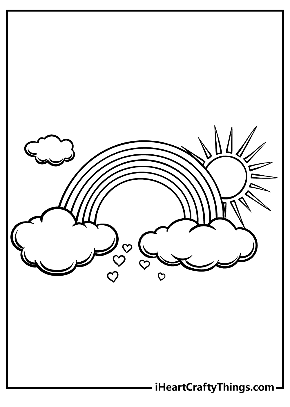 rainbow coloring pages for kindergarten