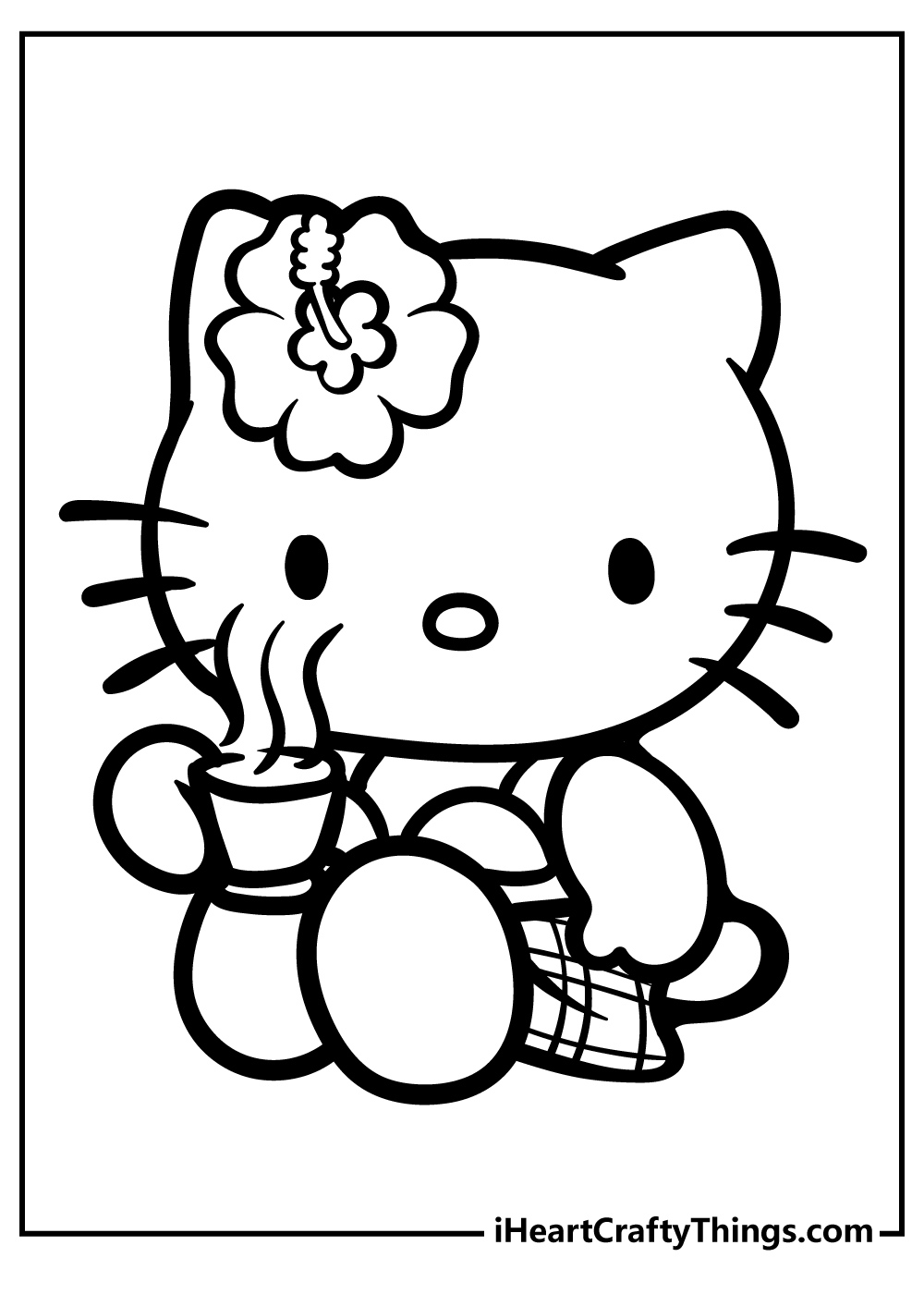 hello kitty thanksgiving coloring page