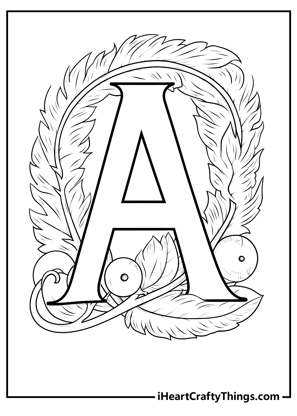 letter A coloring printable