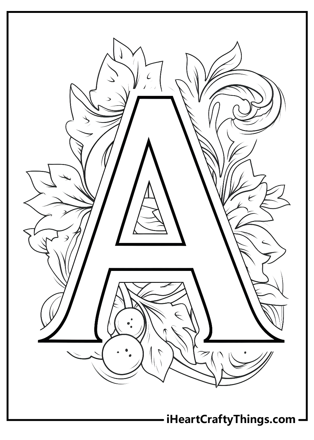 capital letter A coloring pages