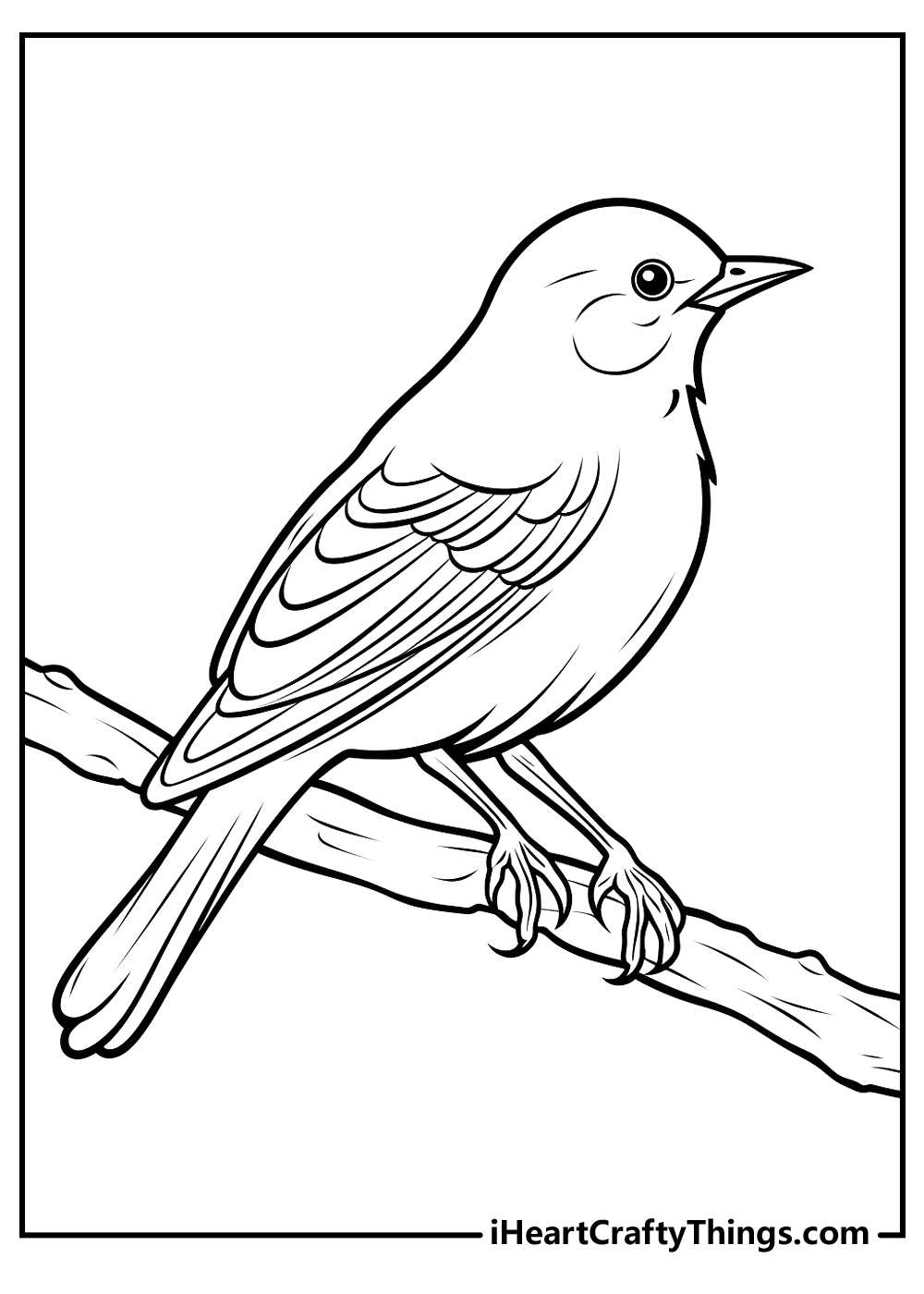 Singing Bird Coloring Sheet  Bird drawings, Card art, Bird sketch