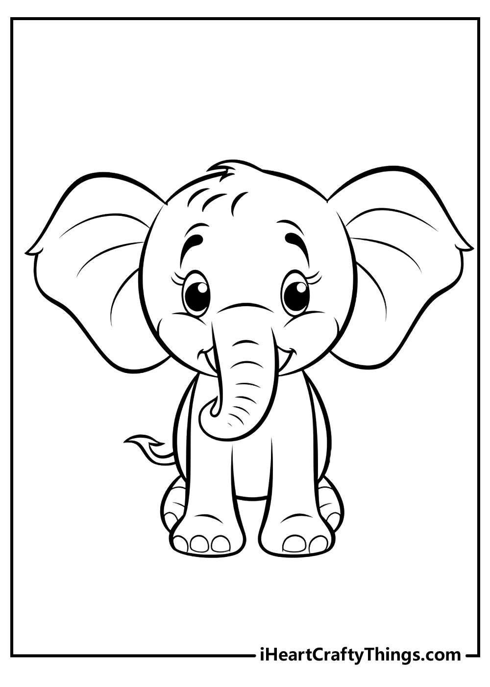 elephant coloring printable for kids