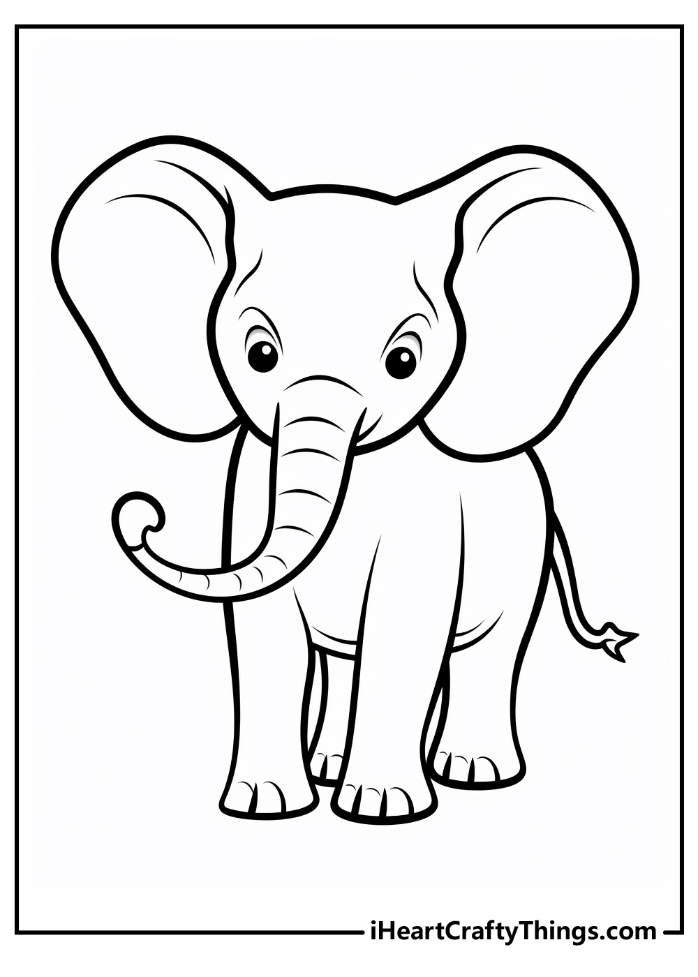 Drawing of an elephant and a kid walking together in the savannah coloring  page